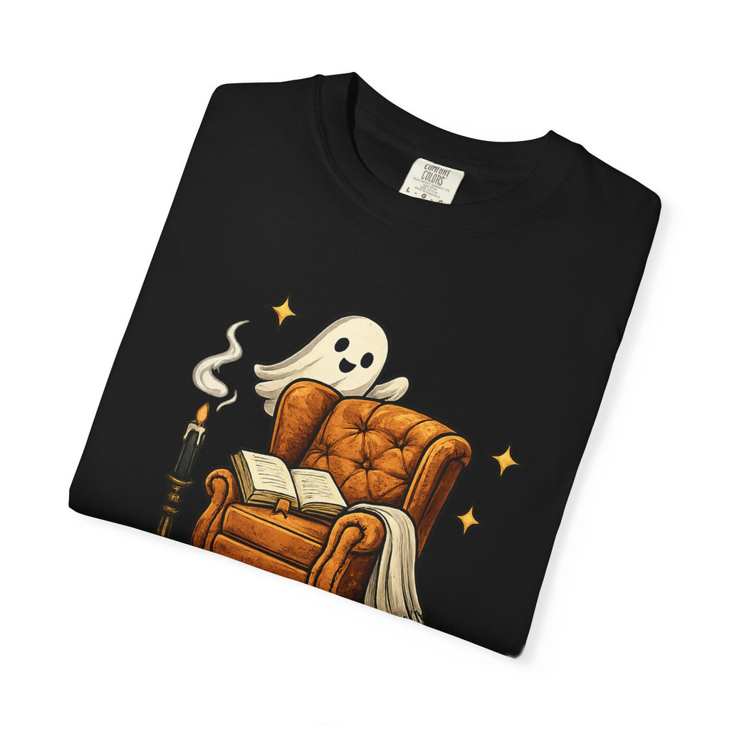 T-Shirt — “One More Chapter or I’ll Haunt You” Ghost Reading Tee