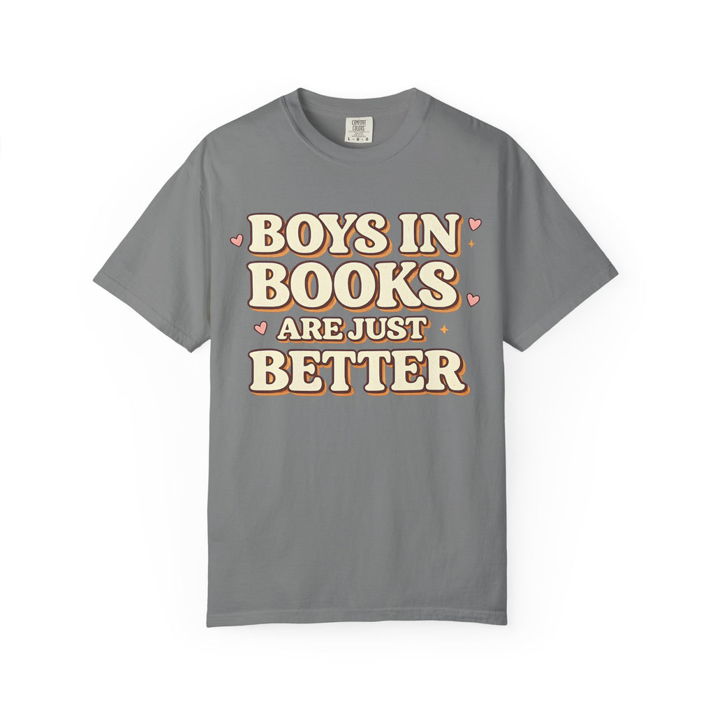 T-Shirt — "Boys in Books Are Just Better" Retro Literary Tee