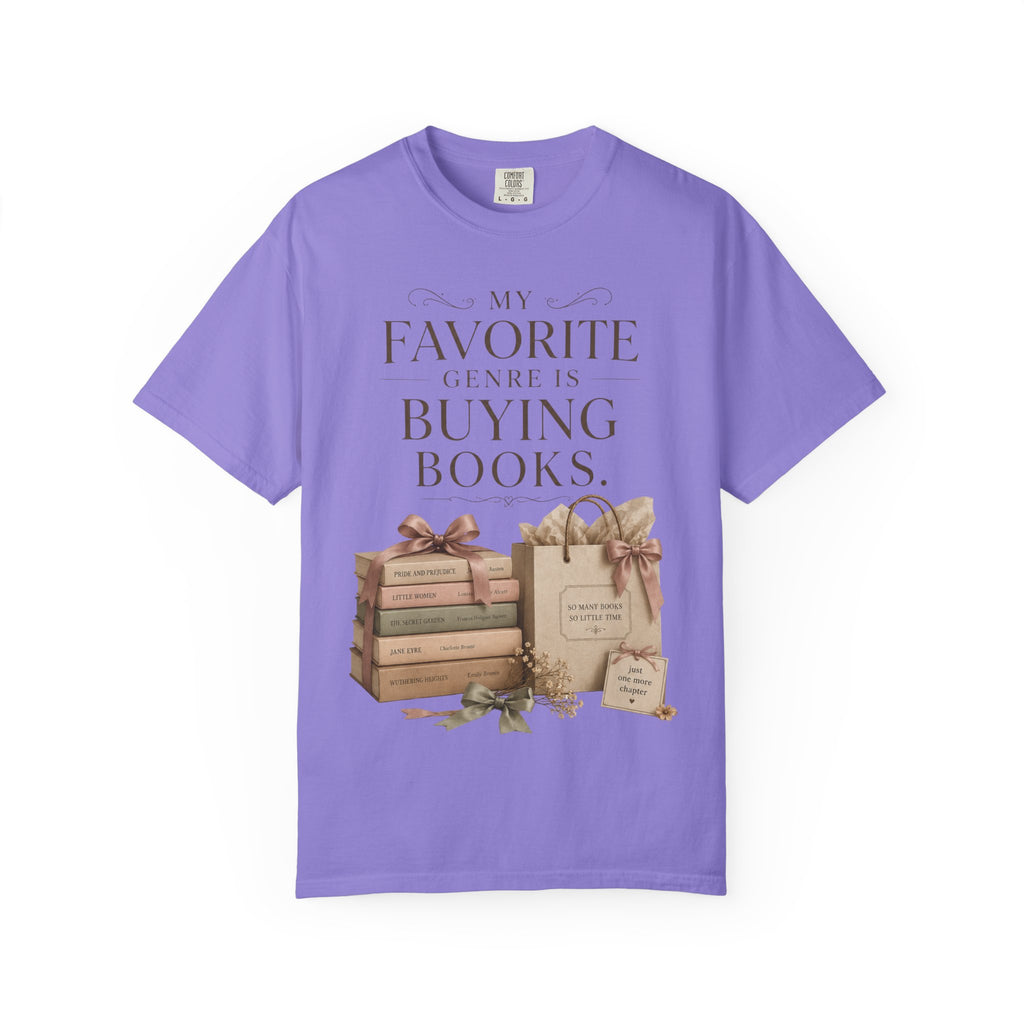 Book Lover T-Shirt — "My Favorite Genre Is Buying Books" Graphic Tee