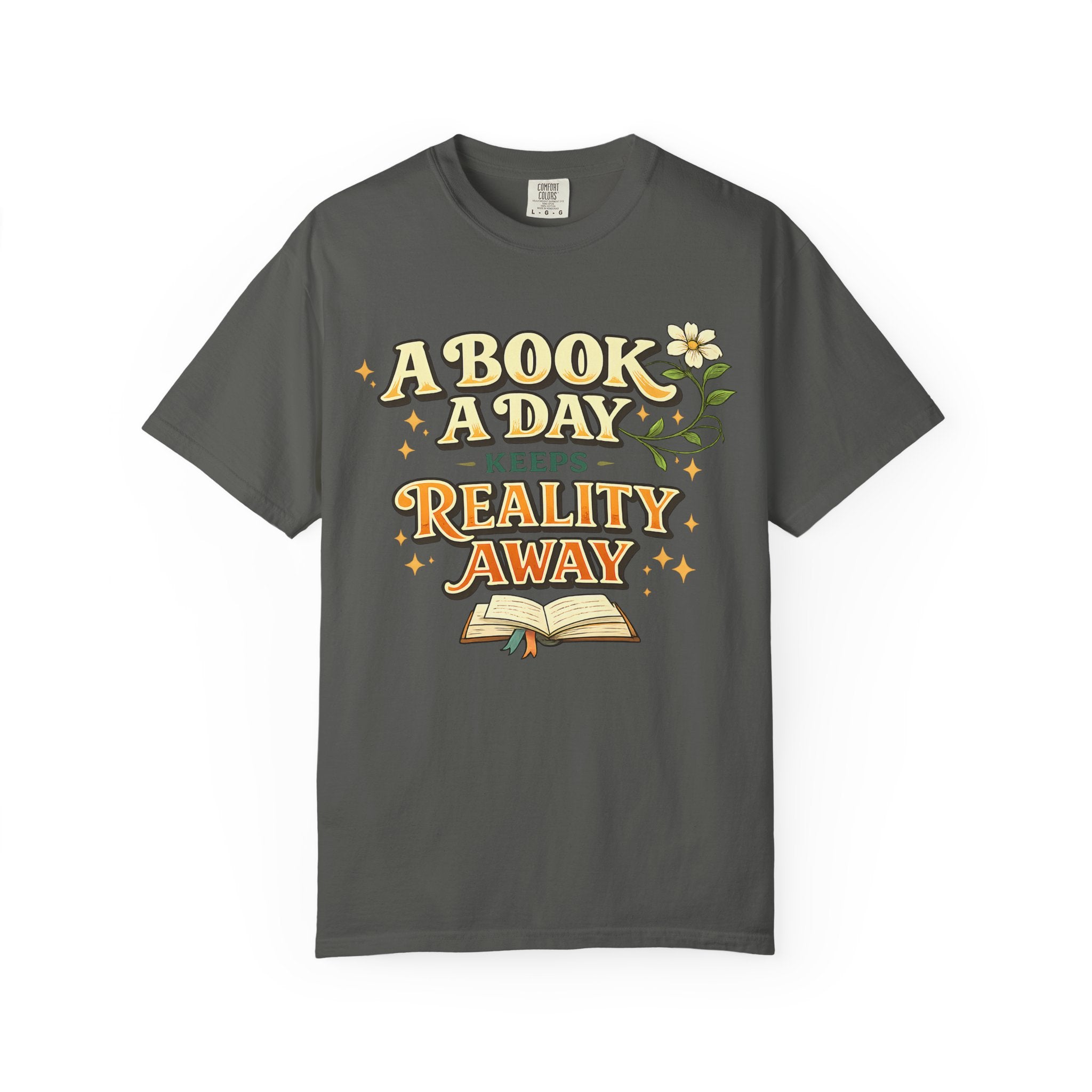 T-Shirt — “A Book A Day Keeps Reality Away” Vintage Reading Tee