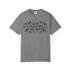 If Villain Bad… Why Not? T-Shirt — Gothic Floral Quote Tee