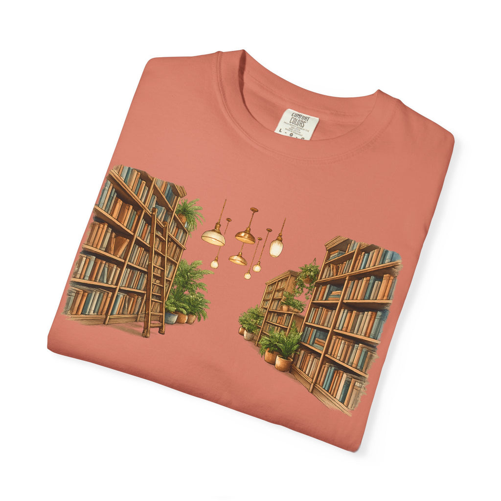 Book Nook T-Shirt — 'I Long Long Walk Down The Book Aisles' Literary Tee