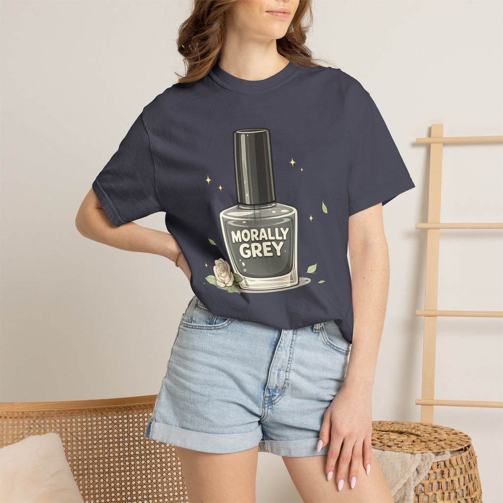 T-Shirt — 'Morally Grey' Nail Polish Graphic Tee