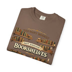 Bookshelf T-Shirt — "Too Many Books? Not Enough Bookshelves" Reader Shirt