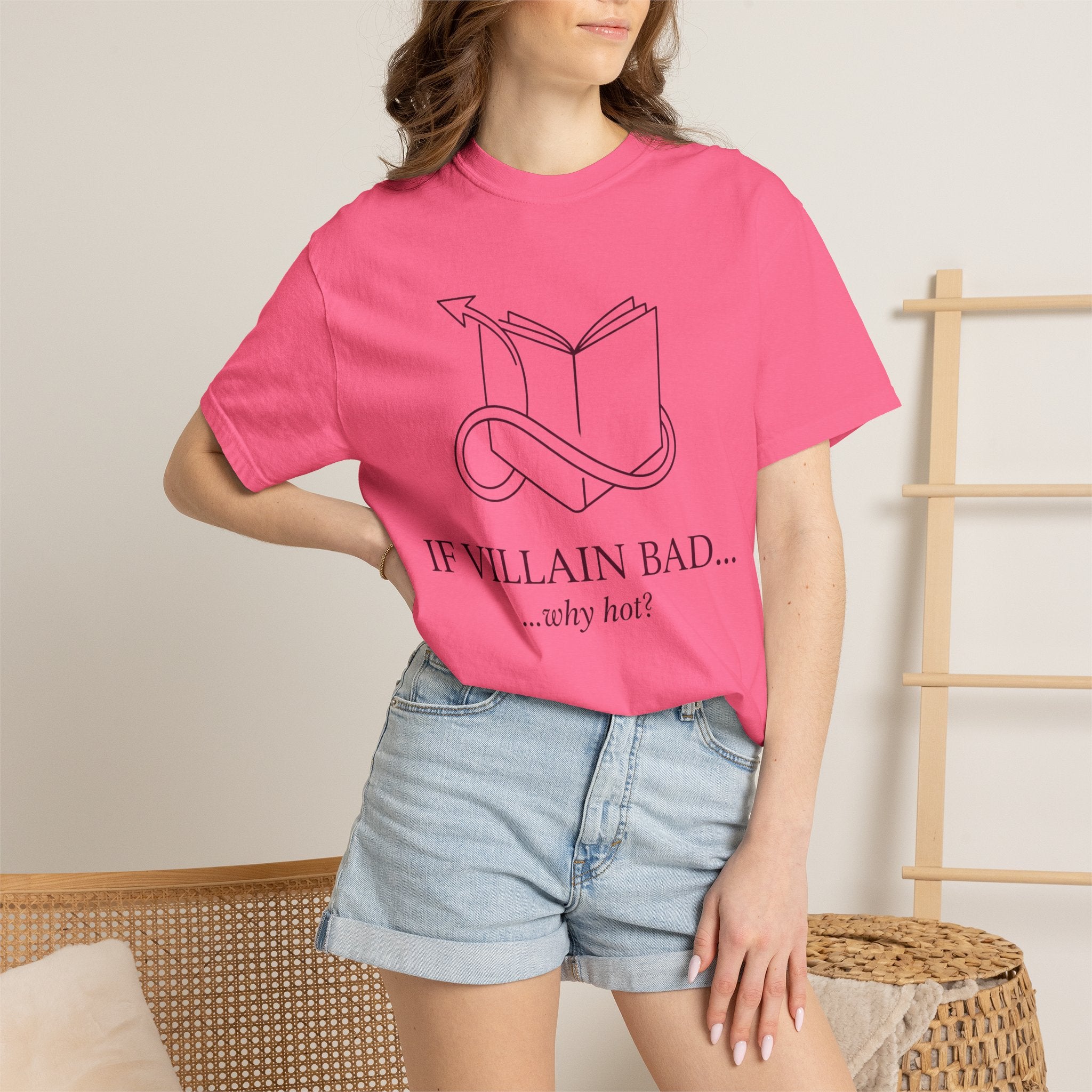 Villain-Aesthetic T-Shirt — "If Villain Bad... why not?" Literary Graphic Tee