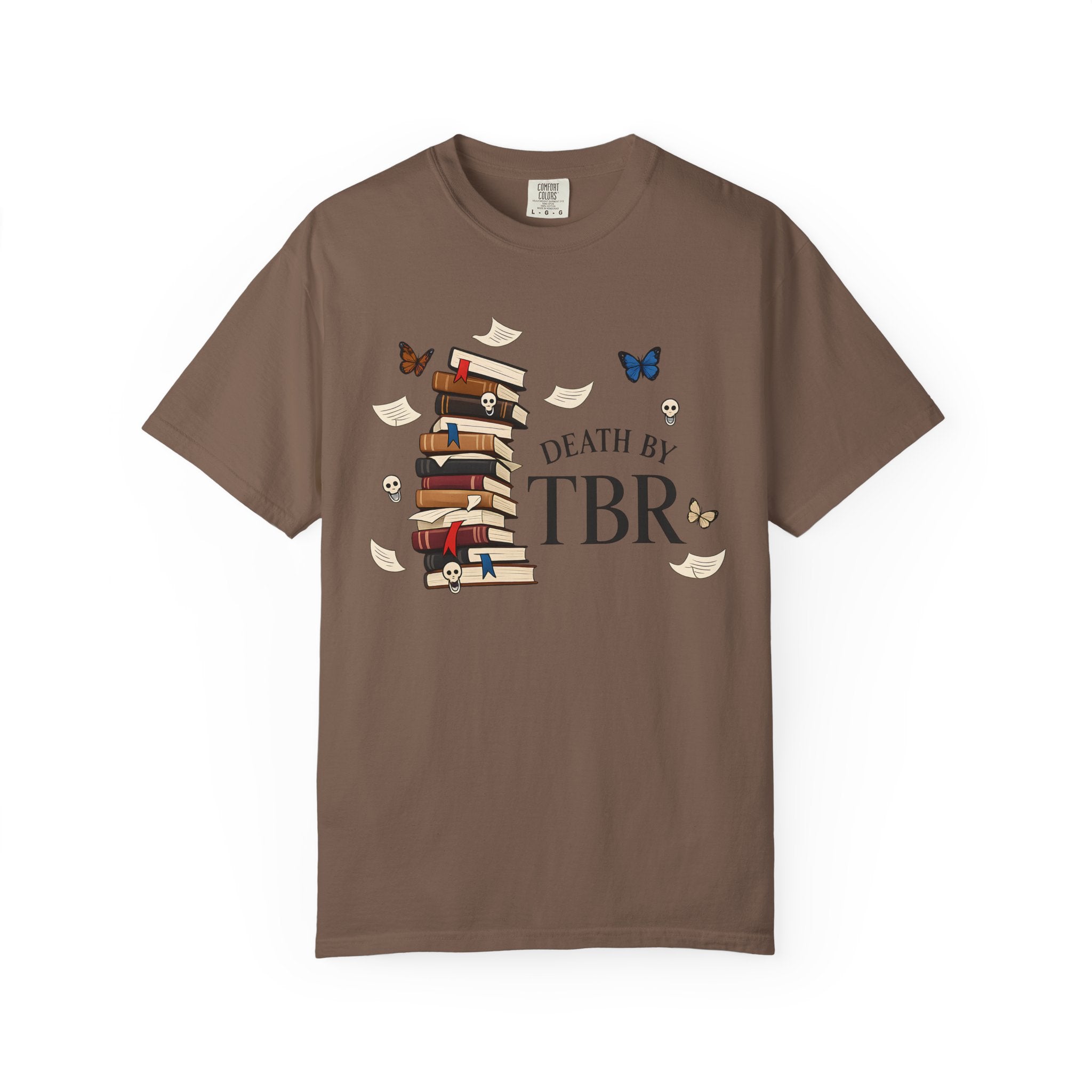 Death by TBR Book Stack T-Shirt — Reader Gift Graphic Tee