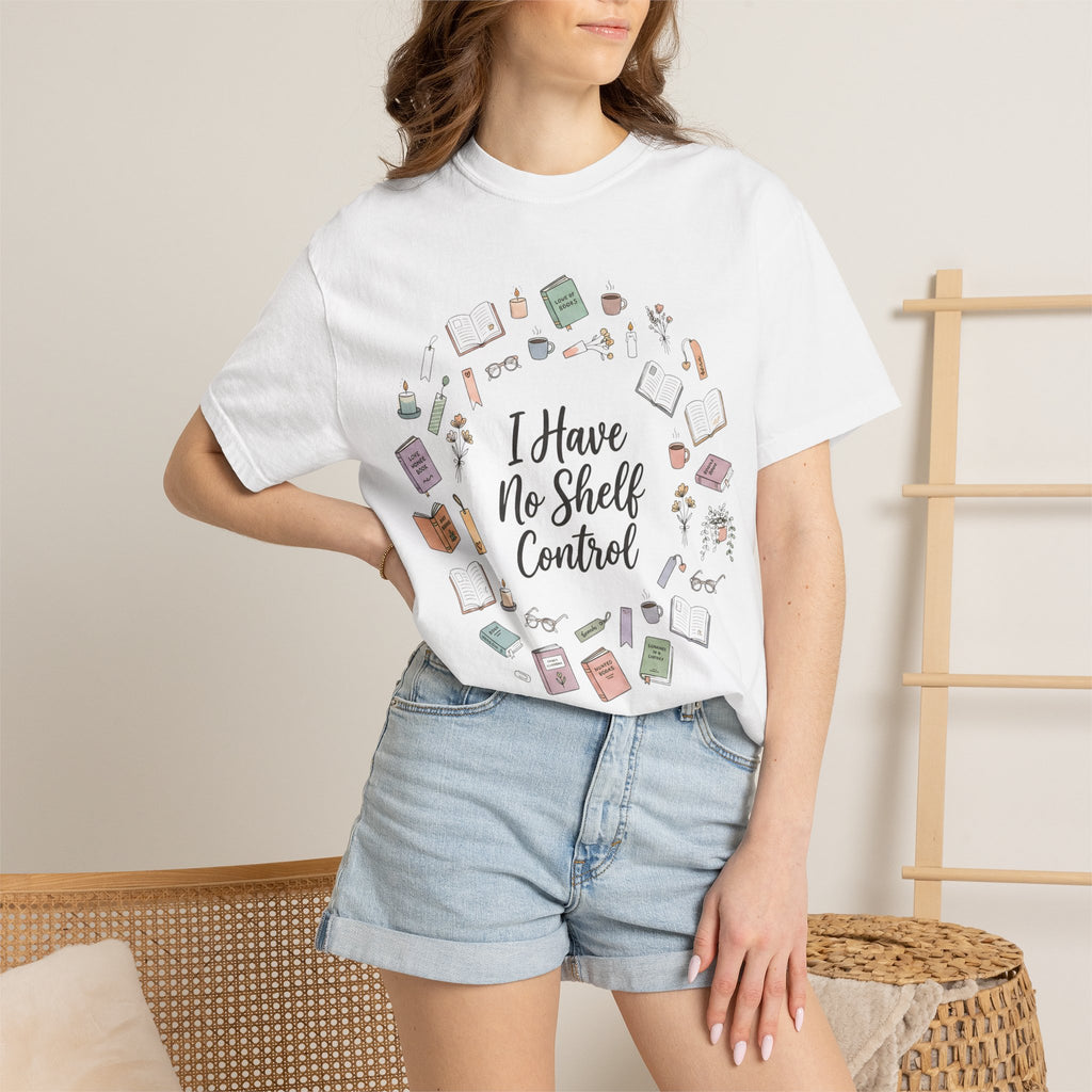 Book Lover T-Shirt — "I Have No Shelf Control" Graphic Tee