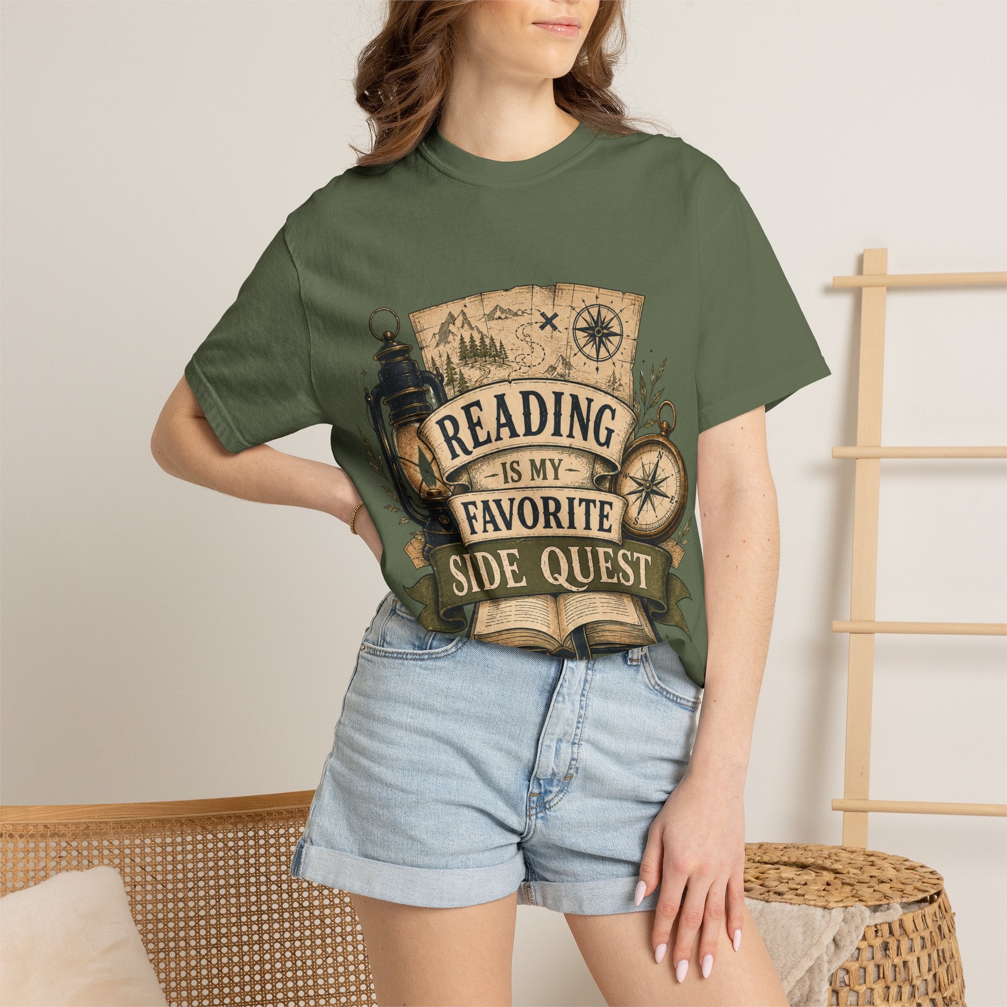 Reading Is My Favorite Side Quest T-Shirt — Adventure Book Lover Tee