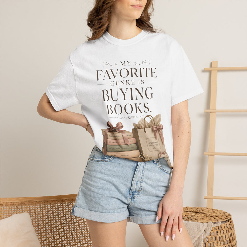 Book Lover T-Shirt — "My Favorite Genre Is Buying Books" Graphic Tee
