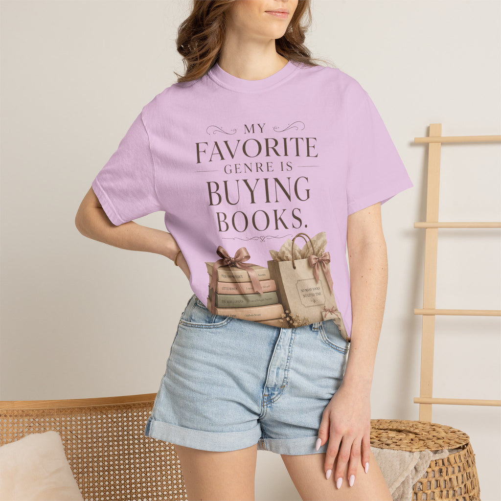 Book Lover T-Shirt — "My Favorite Genre Is Buying Books" Graphic Tee