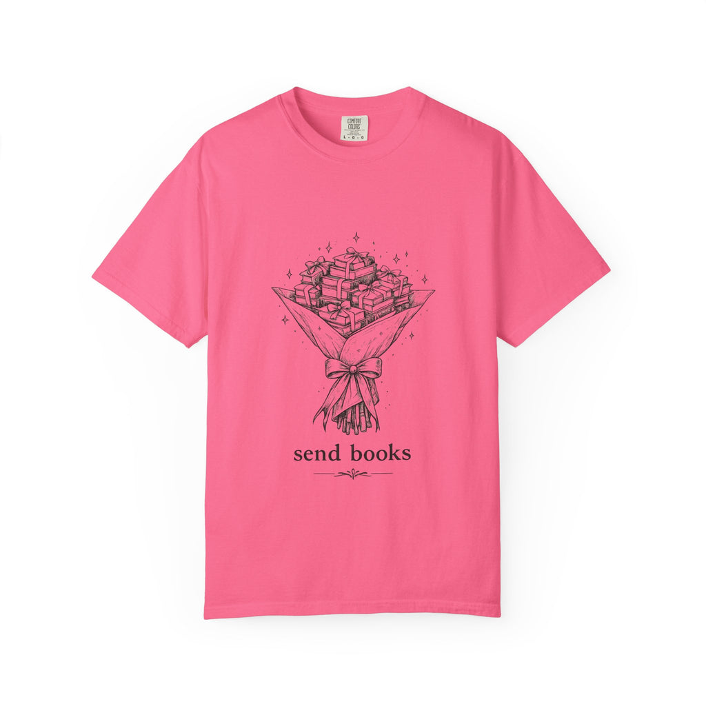 T-Shirt — “Send Books” Bouquet Graphic Tee | Literary Gift for Book Lovers