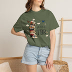 Death by TBR Book Stack T-Shirt — Reader Gift Graphic Tee