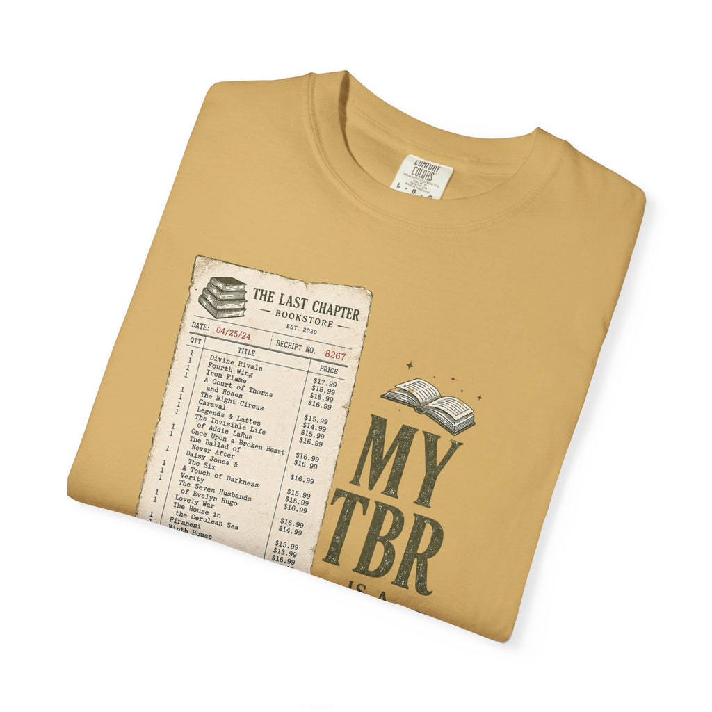 T-Shirt — "My TBR Is a Financial Burden" Book Lover Tee