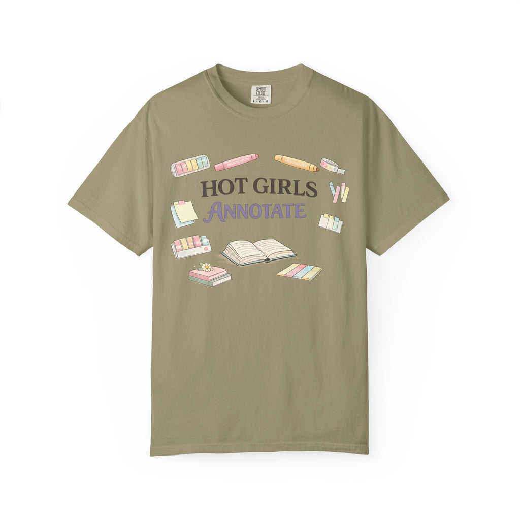 Hot Girls Annotate T-Shirt — Cute Study/Bookish Graphic Tee for Students & Readers