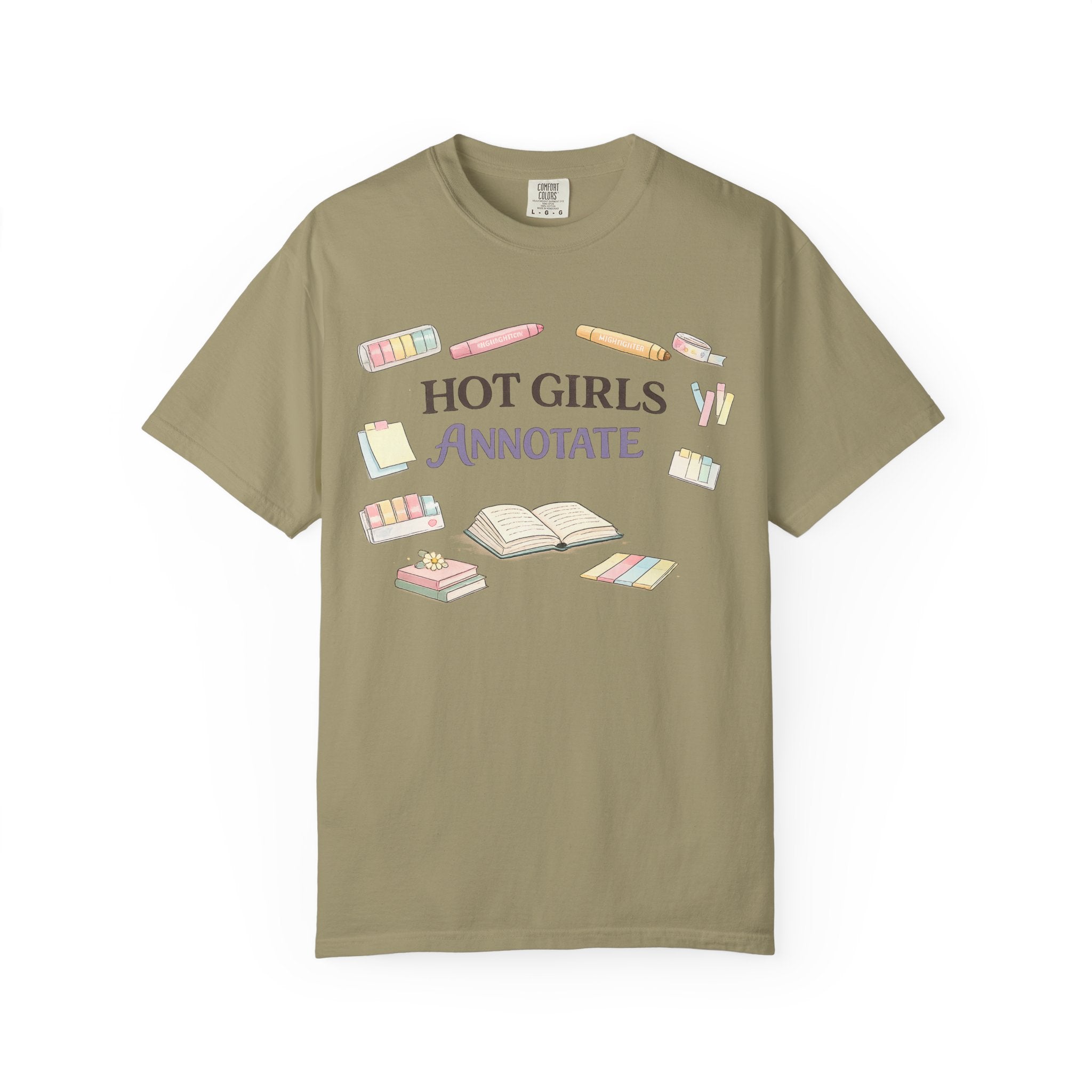 Hot Girls Annotate T-Shirt — Cute Study/Bookish Graphic Tee for Students & Readers