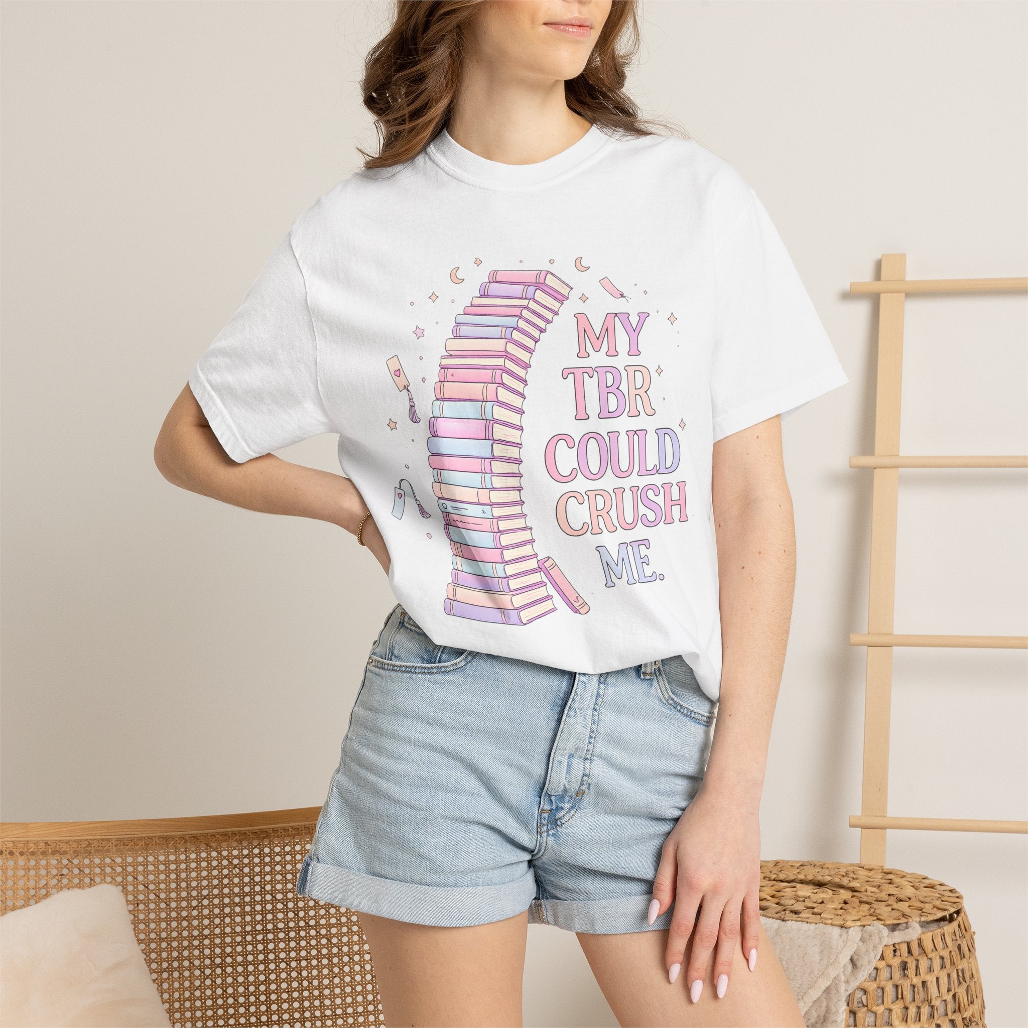 T-Shirt — "My TBR Could Crush Me" Booklover Graphic Tee