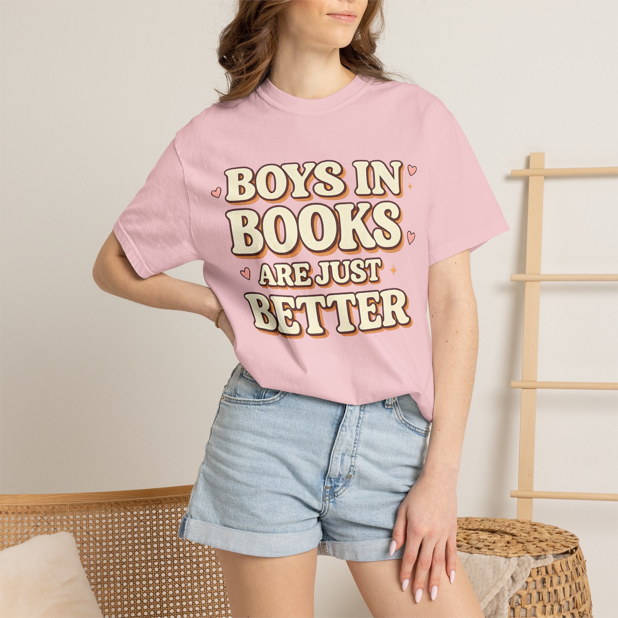 T-Shirt — "Boys in Books Are Just Better" Retro Literary Tee