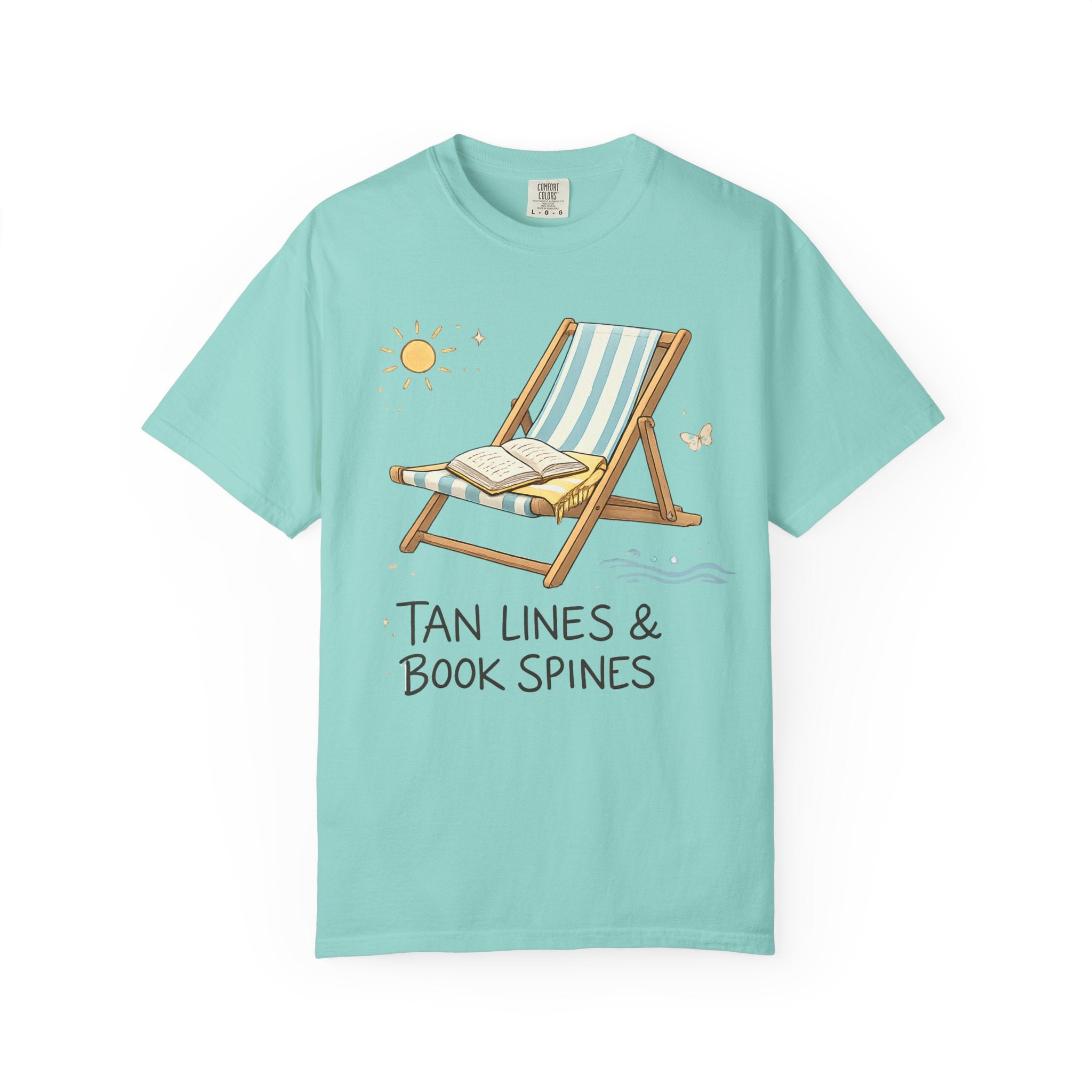 Beach Reading T-Shirt — "Tan Lines & Book Spines" Summer Reader Tee