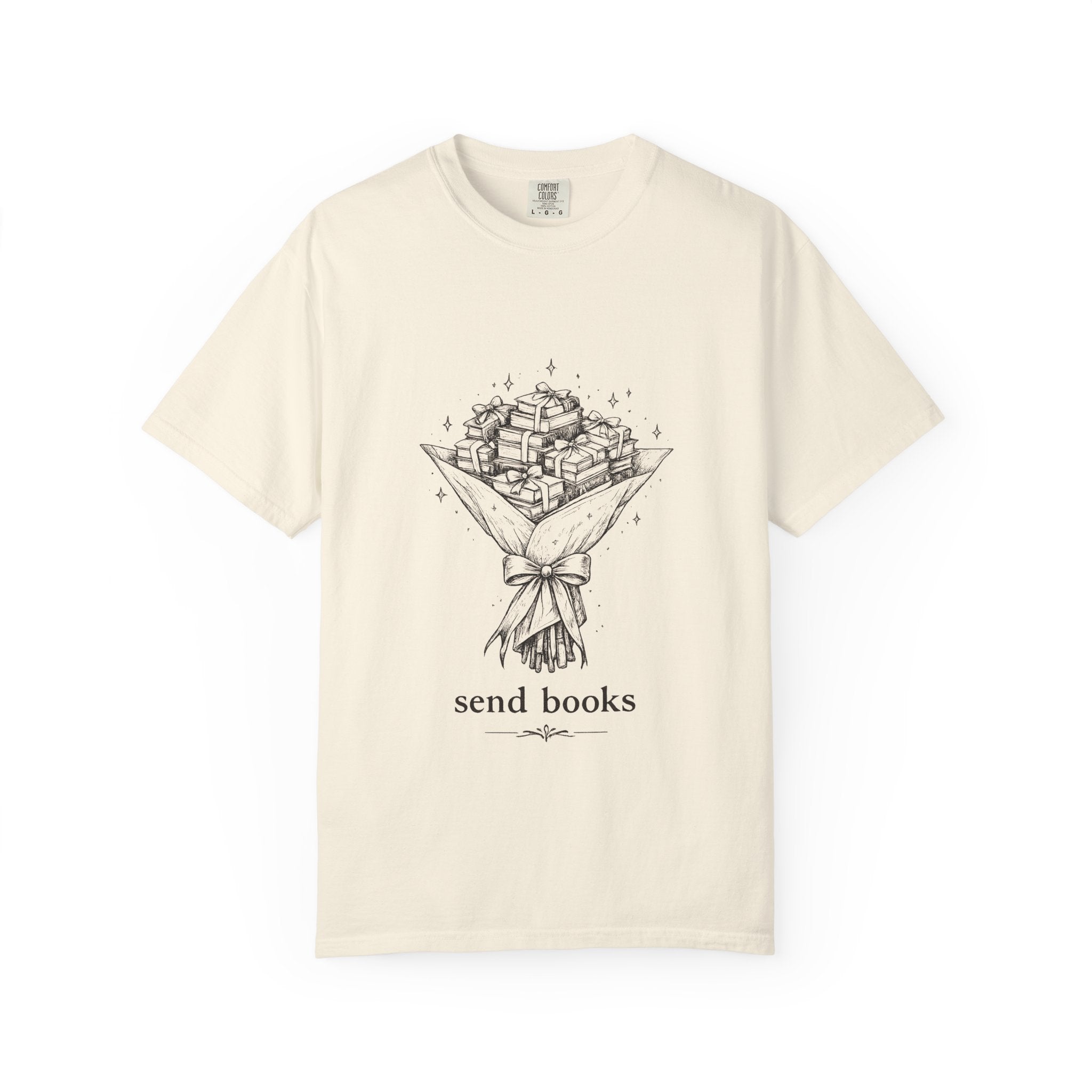 T-Shirt — “Send Books” Bouquet Graphic Tee | Literary Gift for Book Lovers