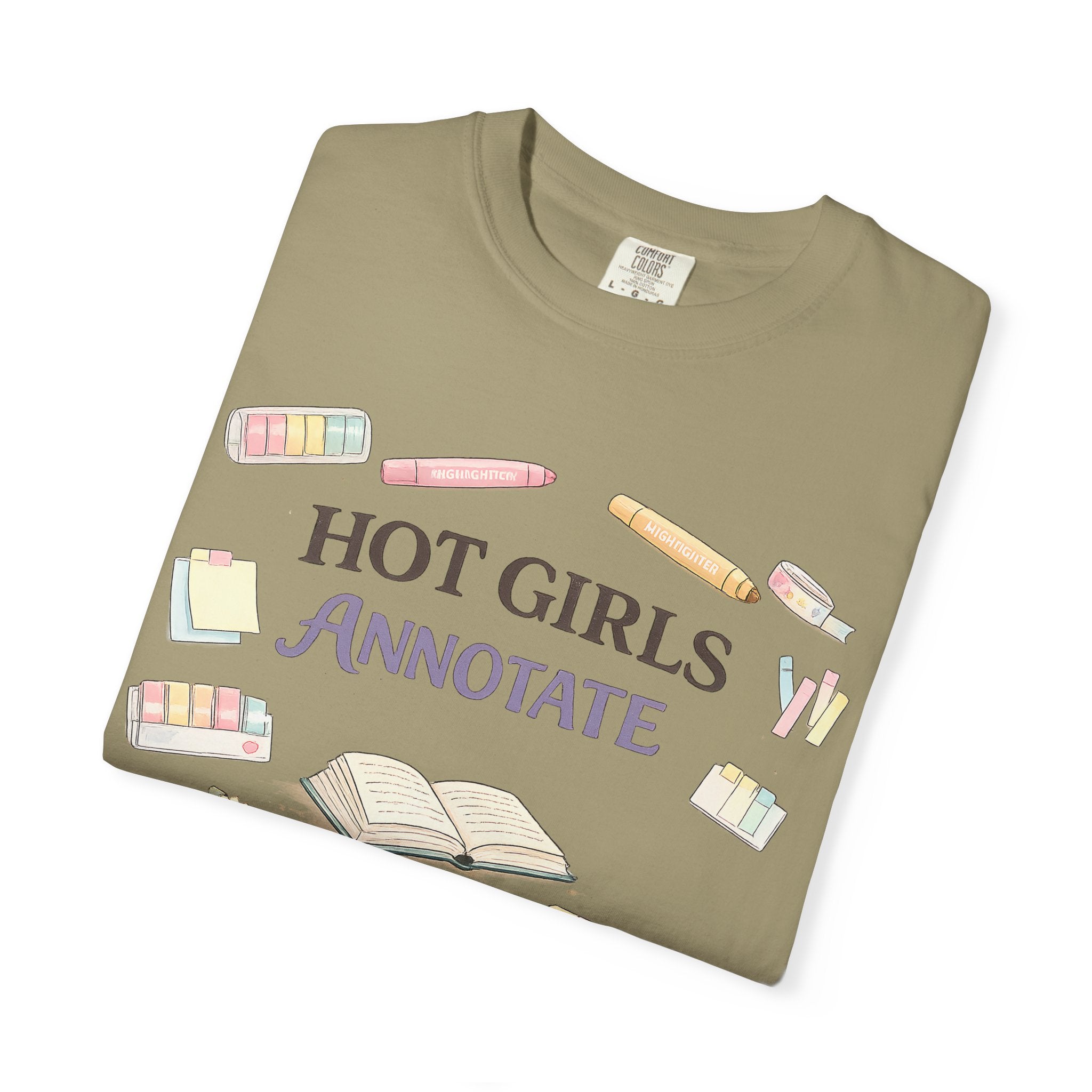 Hot Girls Annotate T-Shirt — Cute Study/Bookish Graphic Tee for Students & Readers