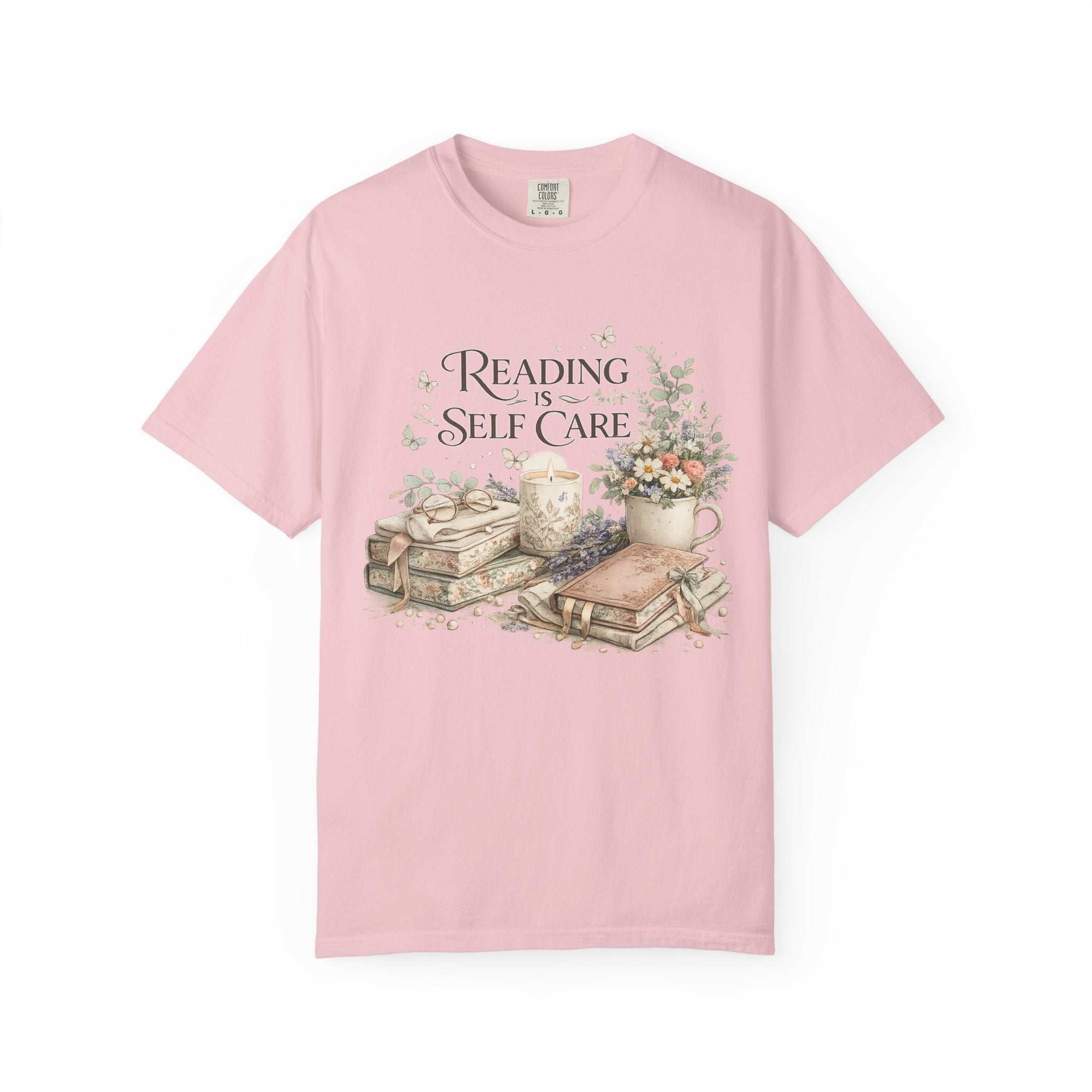 Reading Is Self Care T-Shirt — Cozy Floral Book Lover Tee