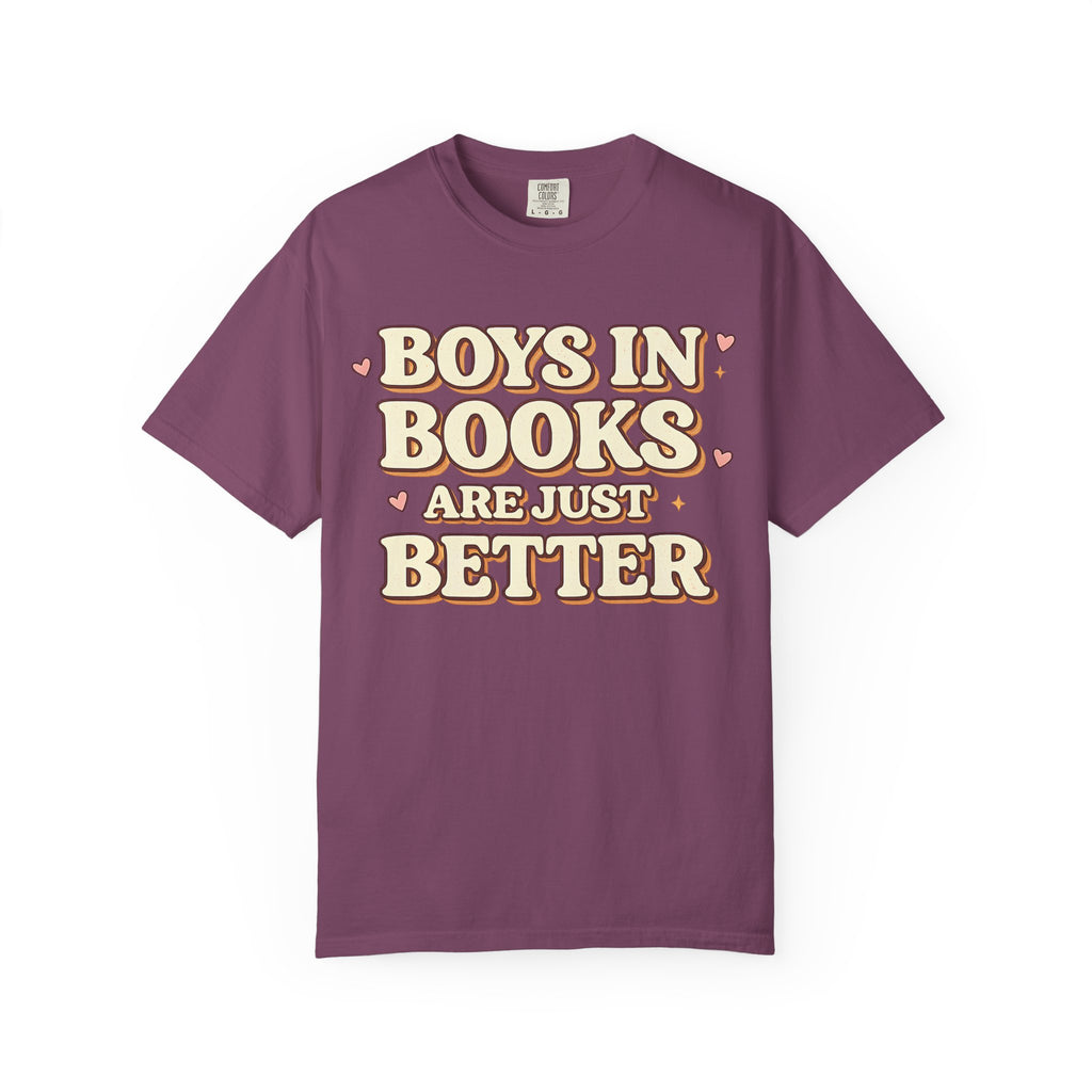 T-Shirt — "Boys in Books Are Just Better" Retro Literary Tee