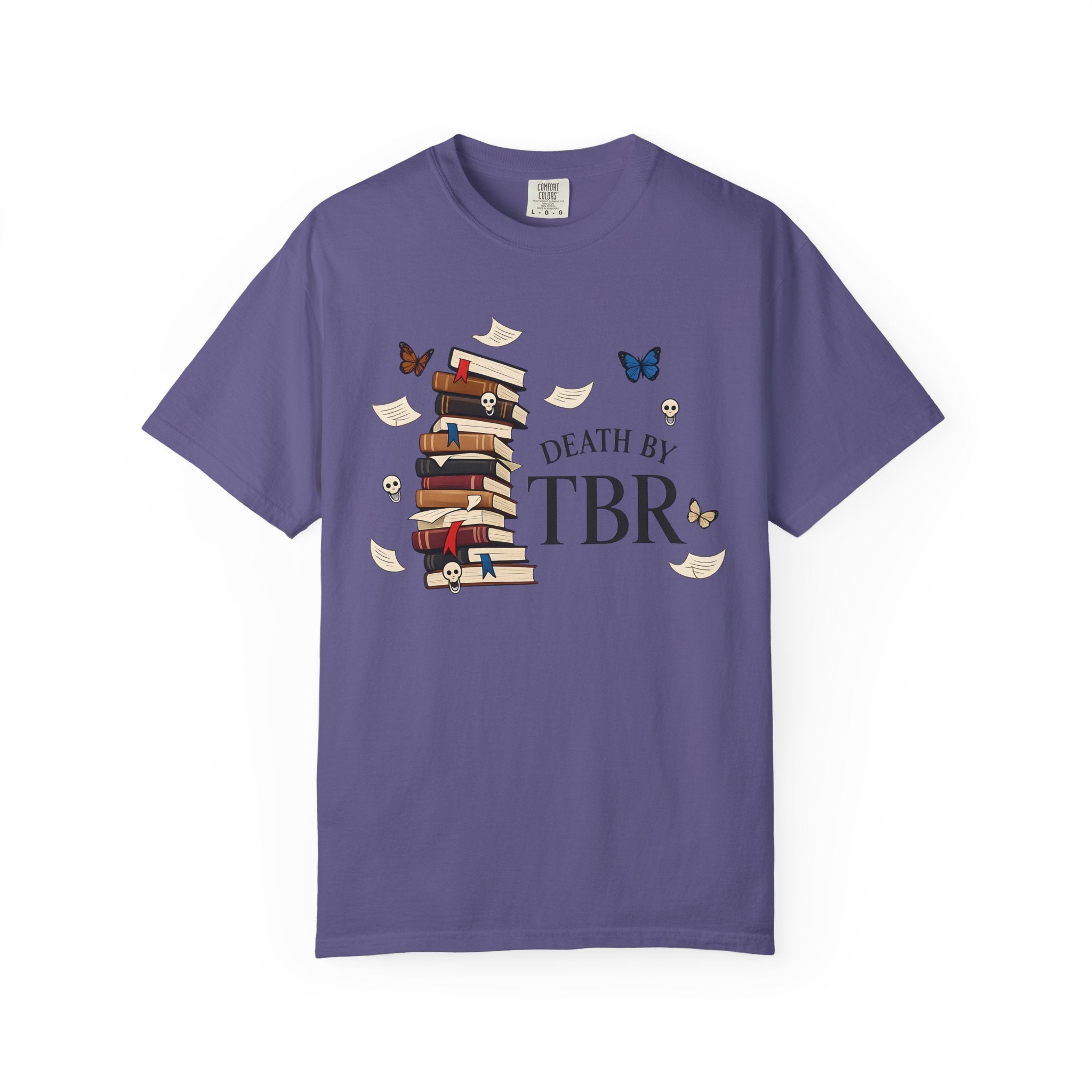 Death by TBR Book Stack T-Shirt — Reader Gift Graphic Tee