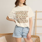 T-Shirt — "Boys in Books Are Just Better" Retro Literary Tee