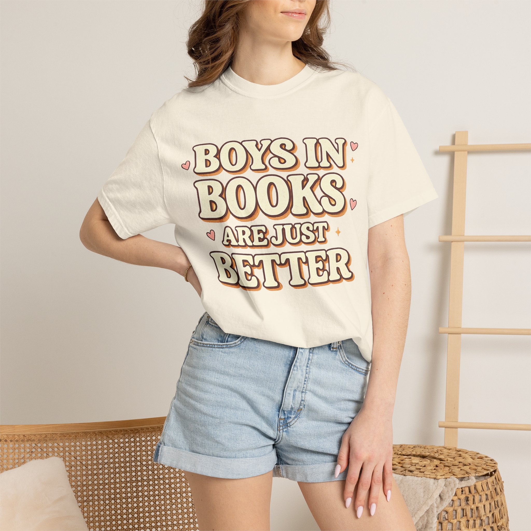 T-Shirt — "Boys in Books Are Just Better" Retro Literary Tee