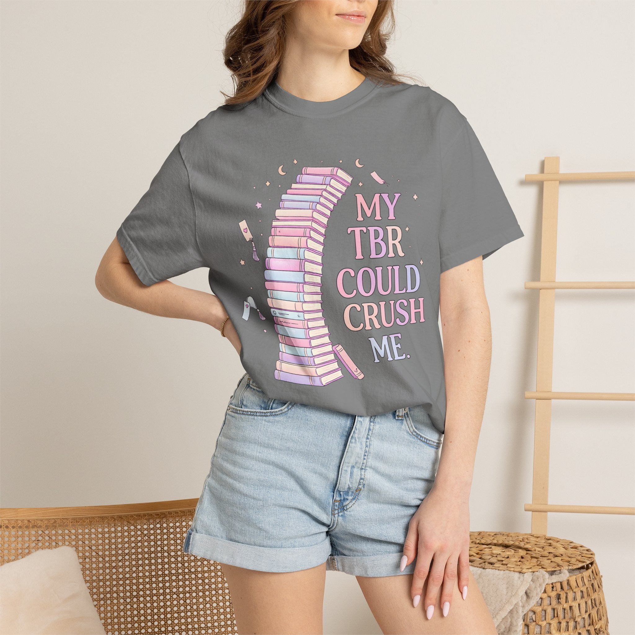 T-Shirt — "My TBR Could Crush Me" Booklover Graphic Tee