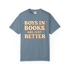 T-Shirt — "Boys in Books Are Just Better" Retro Literary Tee