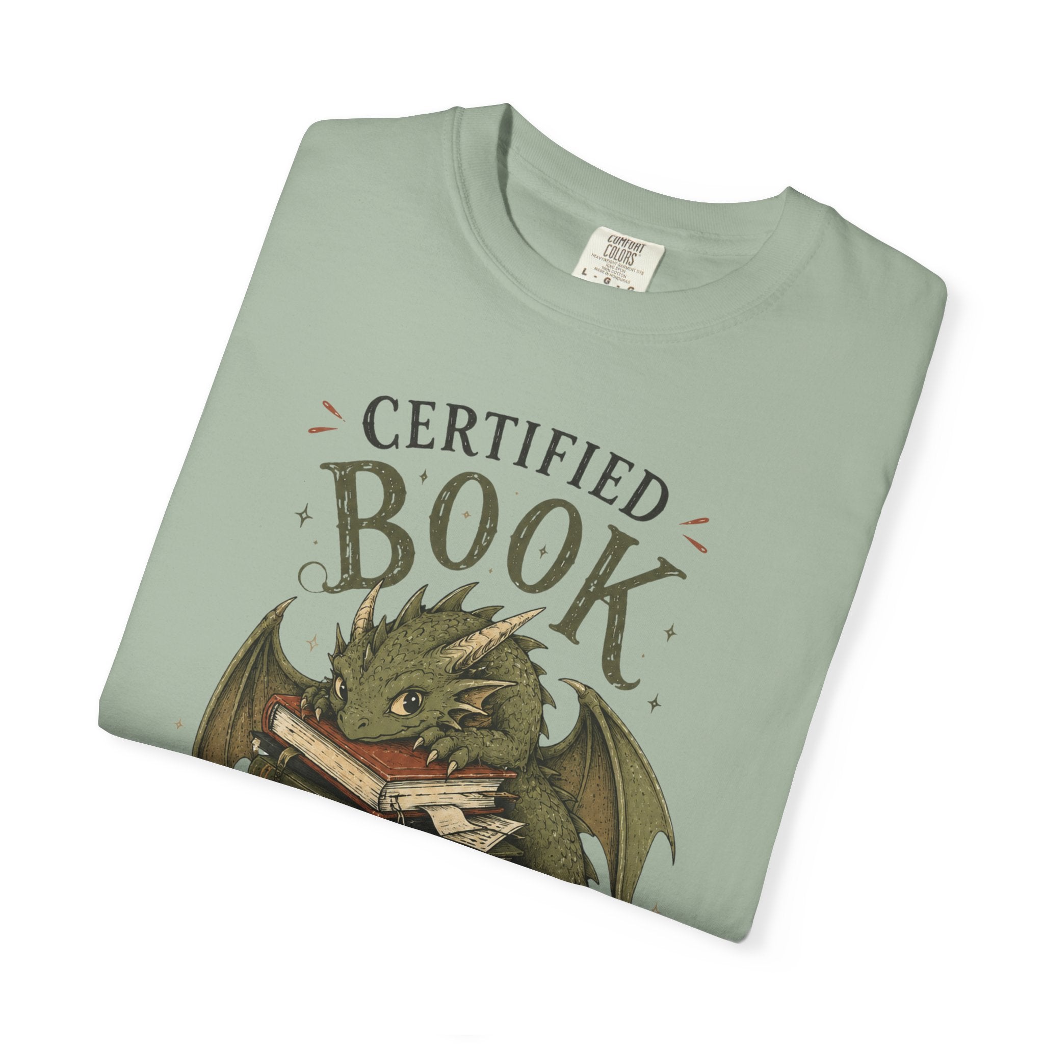 Certified Book Goblin T-Shirt — Cute Dragon Reading Graphic Tee for Book Lovers