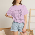 Graphic T-Shirt — “Currently Kicking My Feet Over Fictional Men” Printed Tee for Book Lovers