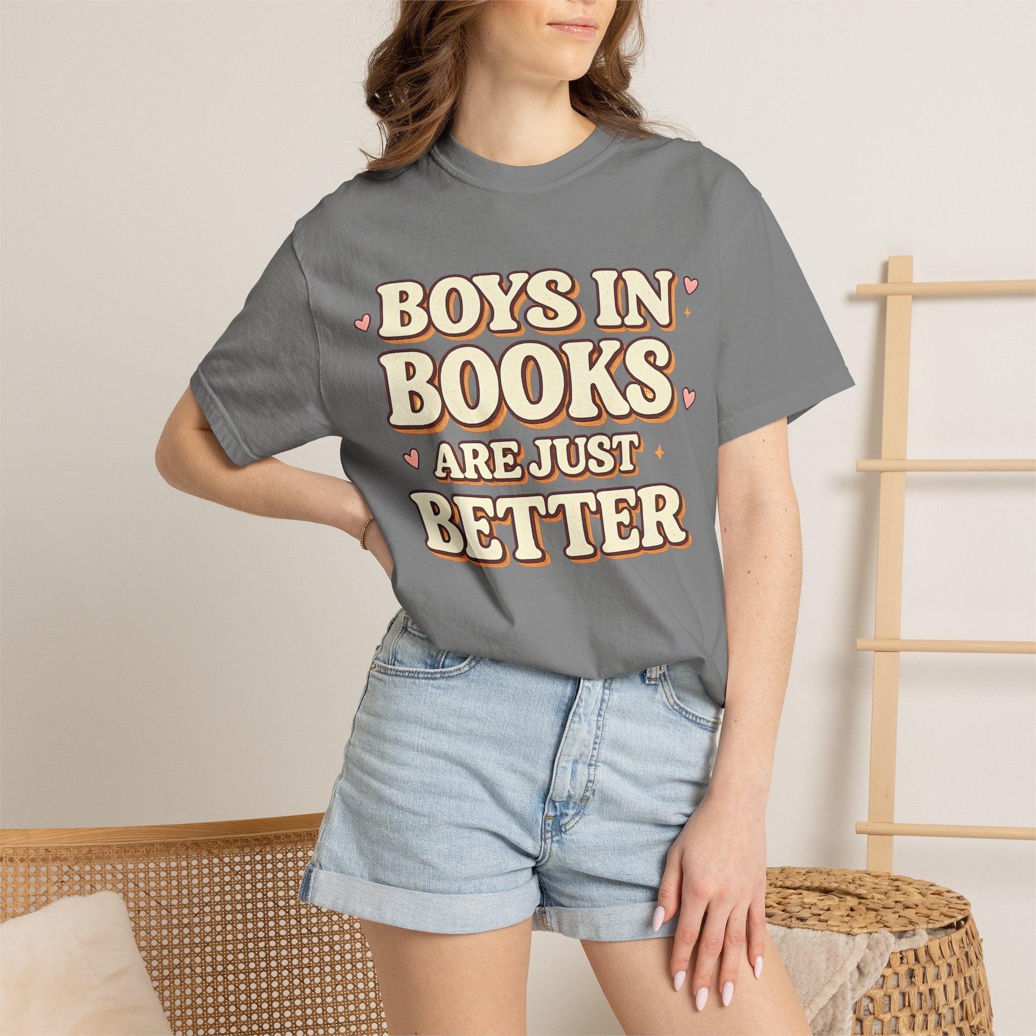 T-Shirt — "Boys in Books Are Just Better" Retro Literary Tee