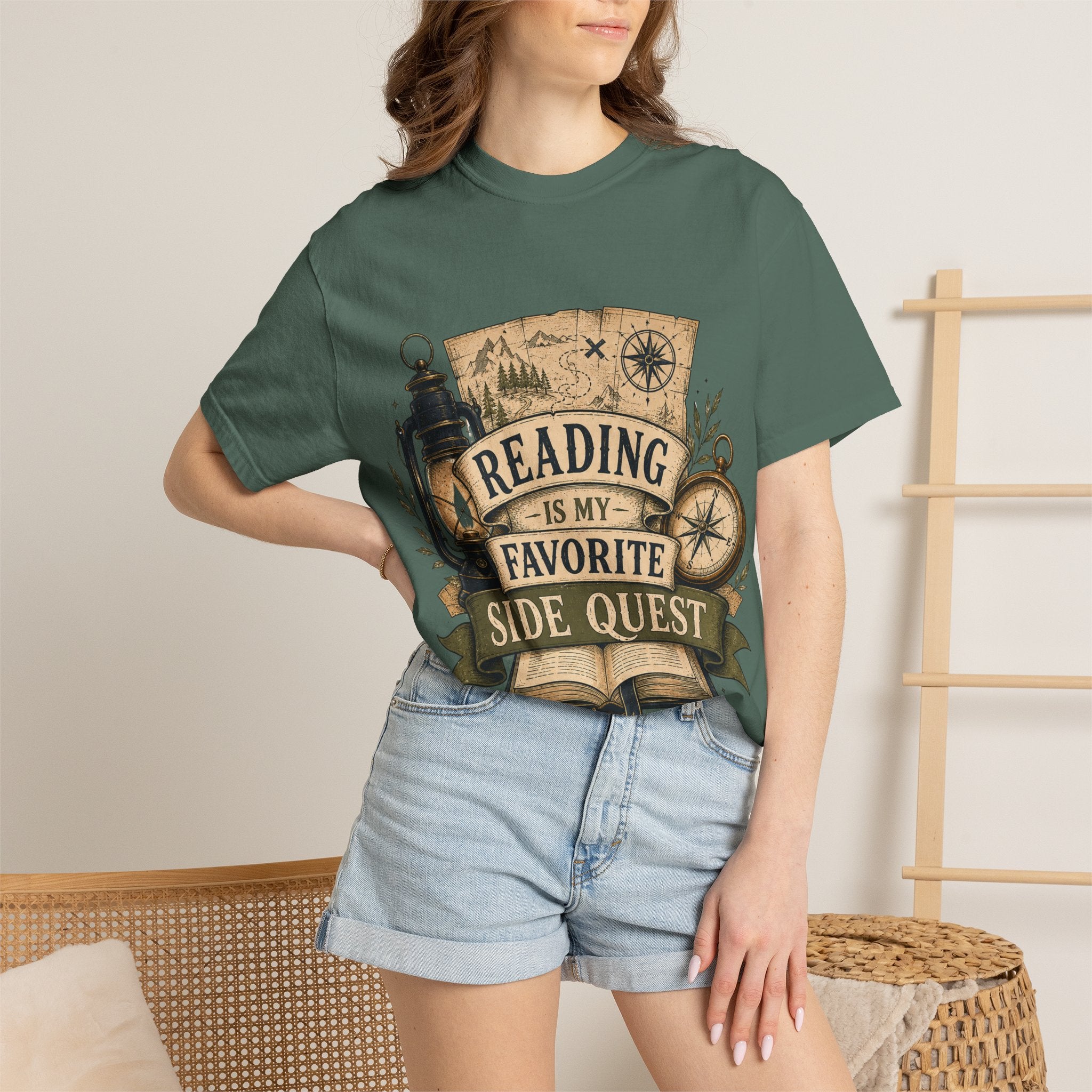 Reading Is My Favorite Side Quest T-Shirt — Adventure Book Lover Tee