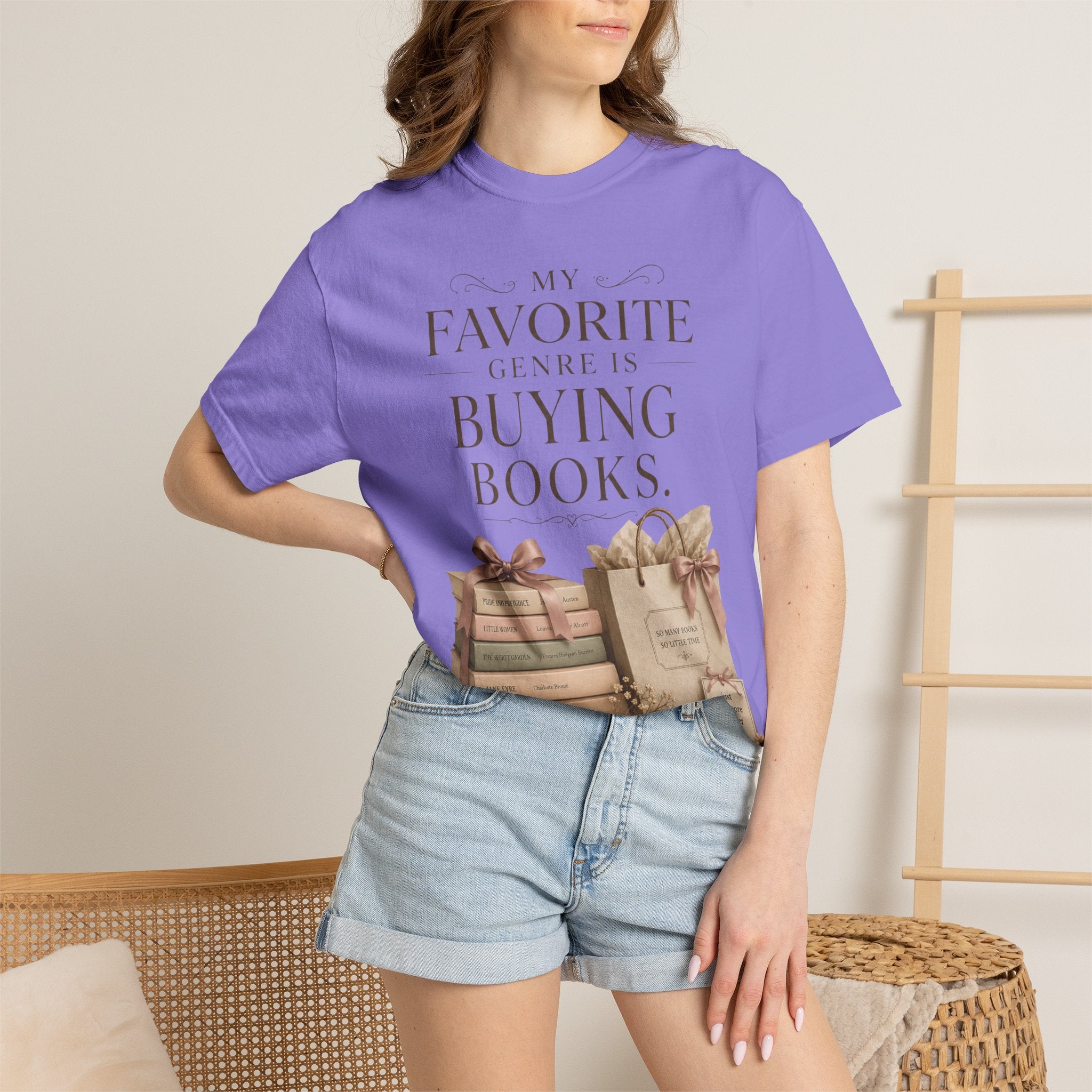 Book Lover T-Shirt — "My Favorite Genre Is Buying Books" Graphic Tee