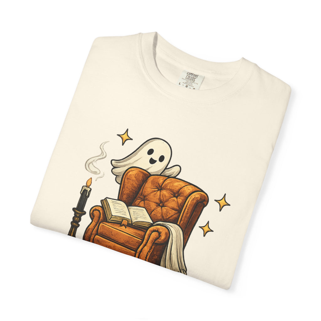 T-Shirt — “One More Chapter or I’ll Haunt You” Ghost Reading Tee