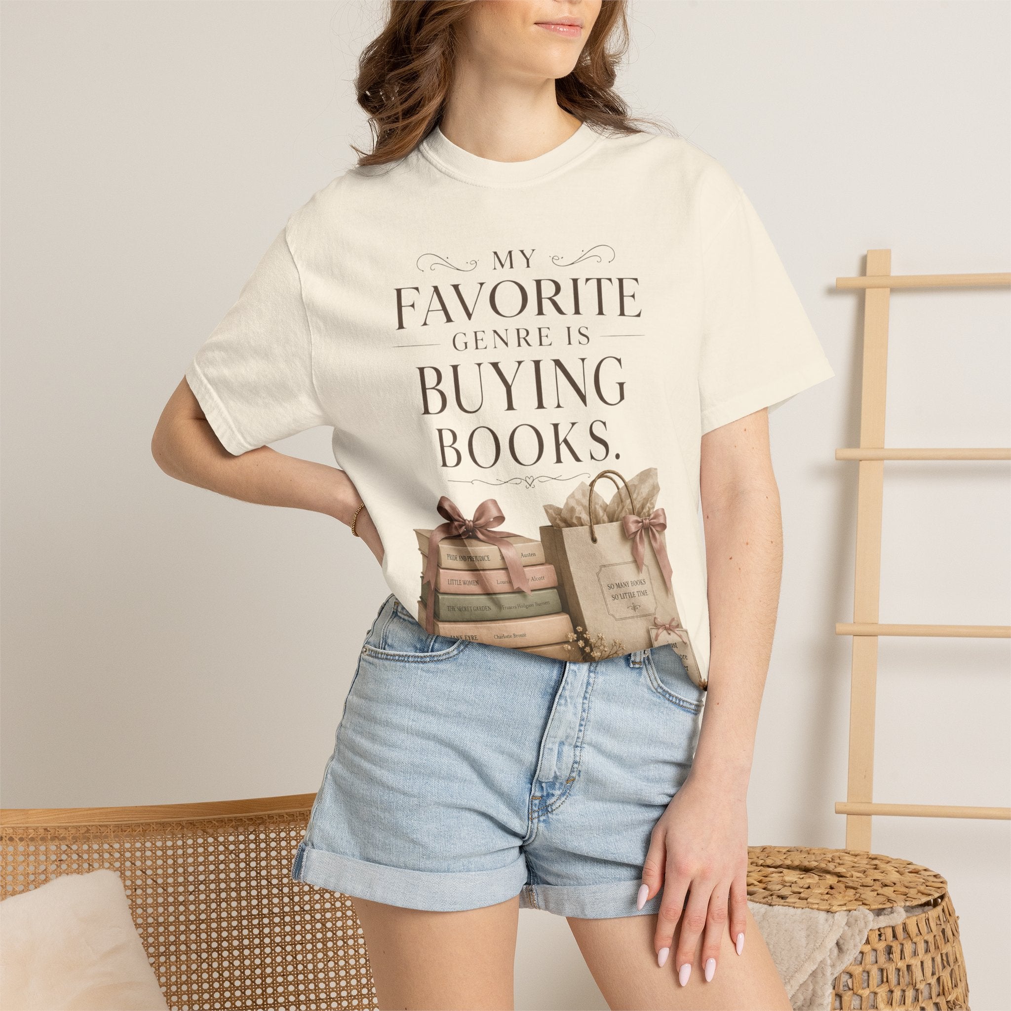 Book Lover T-Shirt — "My Favorite Genre Is Buying Books" Graphic Tee
