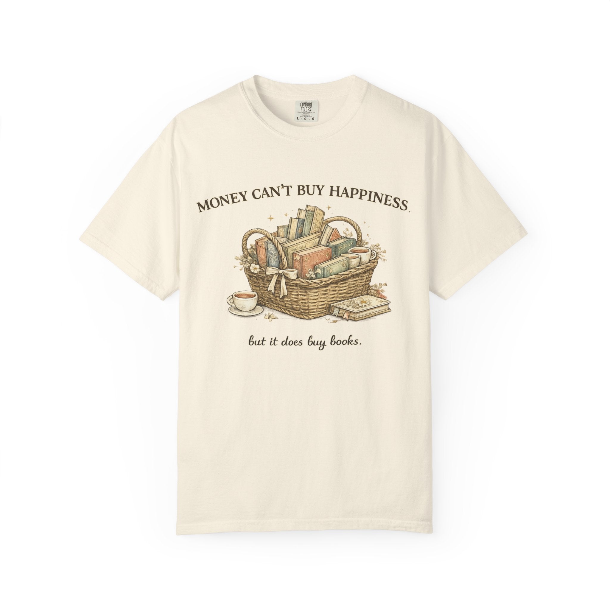 Book Lover T-Shirt — "Money Can't Buy Happiness but it Does Buy Books" Graphic Tee
