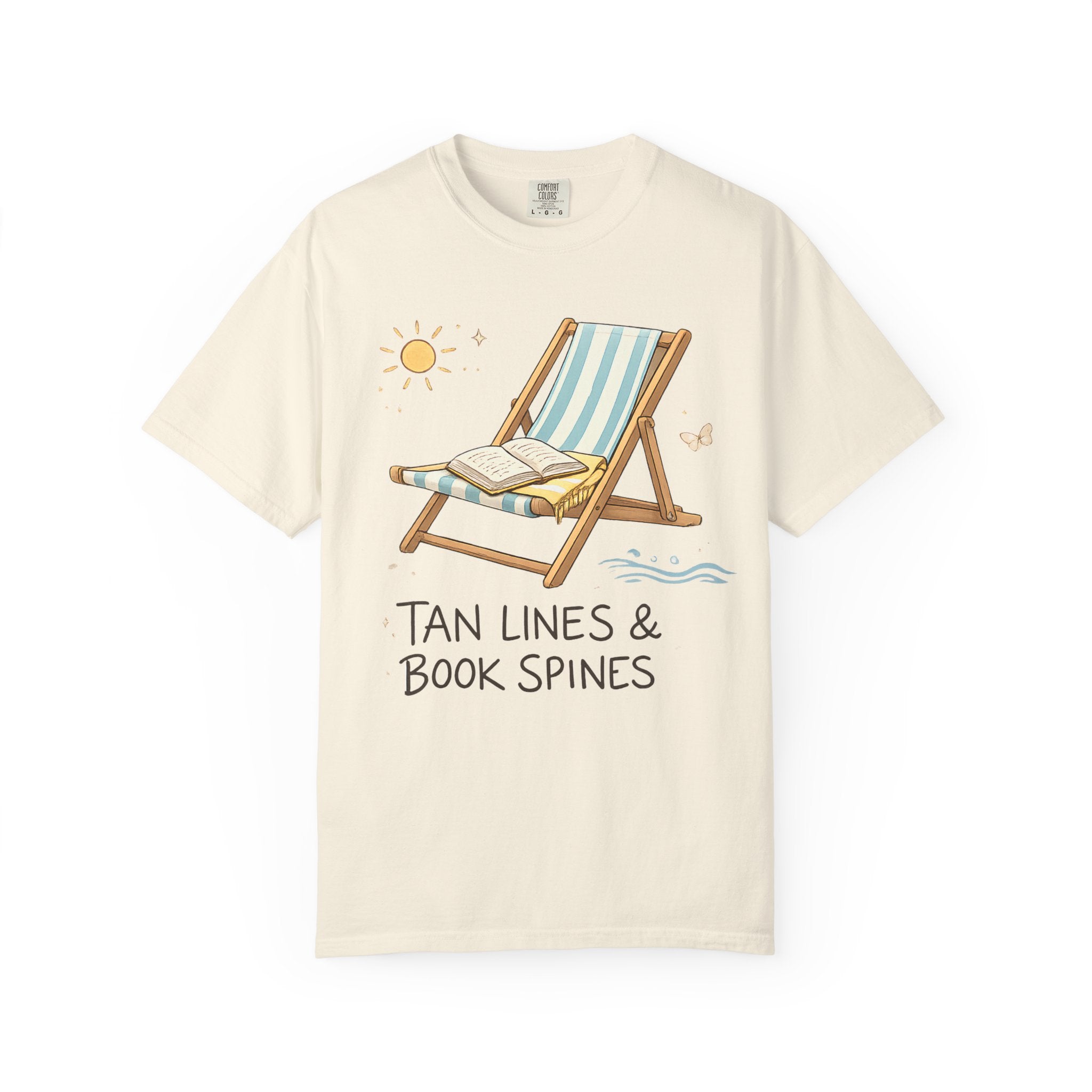 Beach Reading T-Shirt — "Tan Lines & Book Spines" Summer Reader Tee