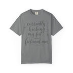 Graphic T-Shirt — “Currently Kicking My Feet Over Fictional Men” Printed Tee for Book Lovers