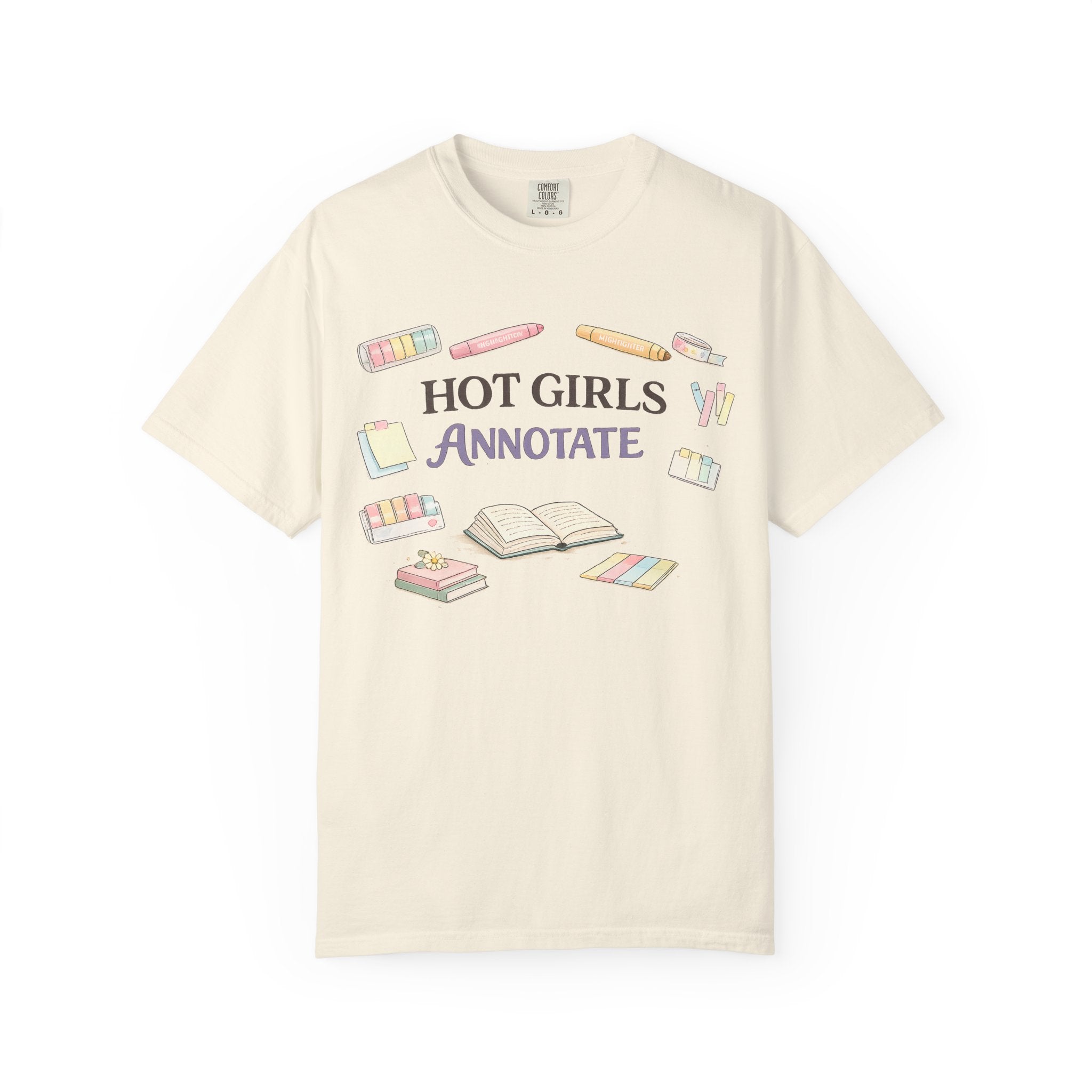 Hot Girls Annotate T-Shirt — Cute Study/Bookish Graphic Tee for Students & Readers