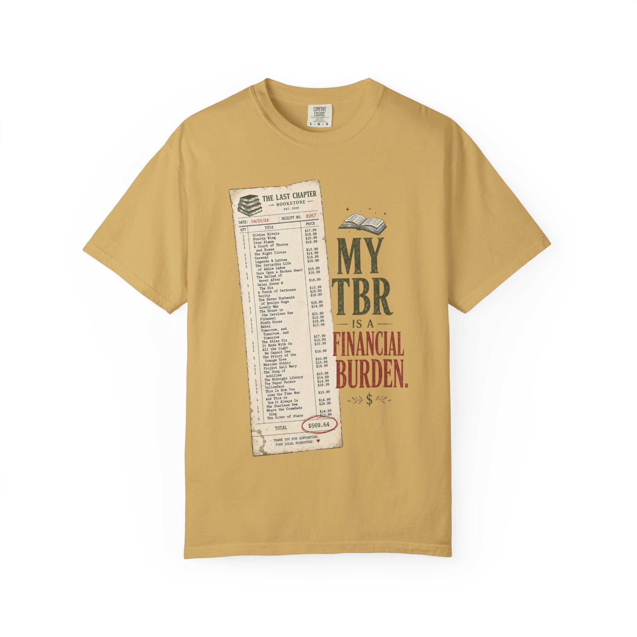 T-Shirt — "My TBR Is a Financial Burden" Book Lover Tee