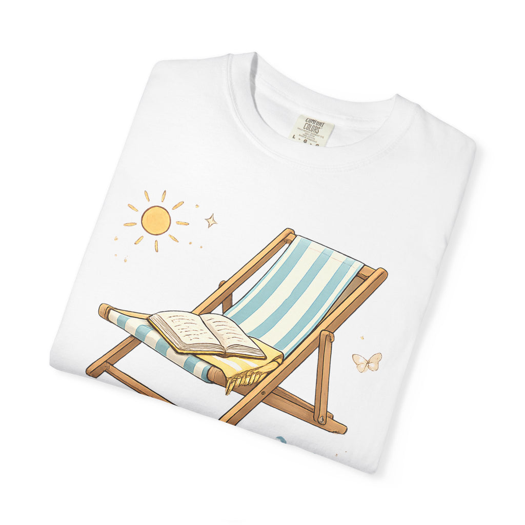 Beach Reading T-Shirt — "Tan Lines & Book Spines" Summer Reader Tee