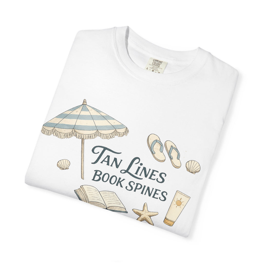 Beach Reading T-Shirt — "Tan Lines, Book Spines" Summer Graphic Tee