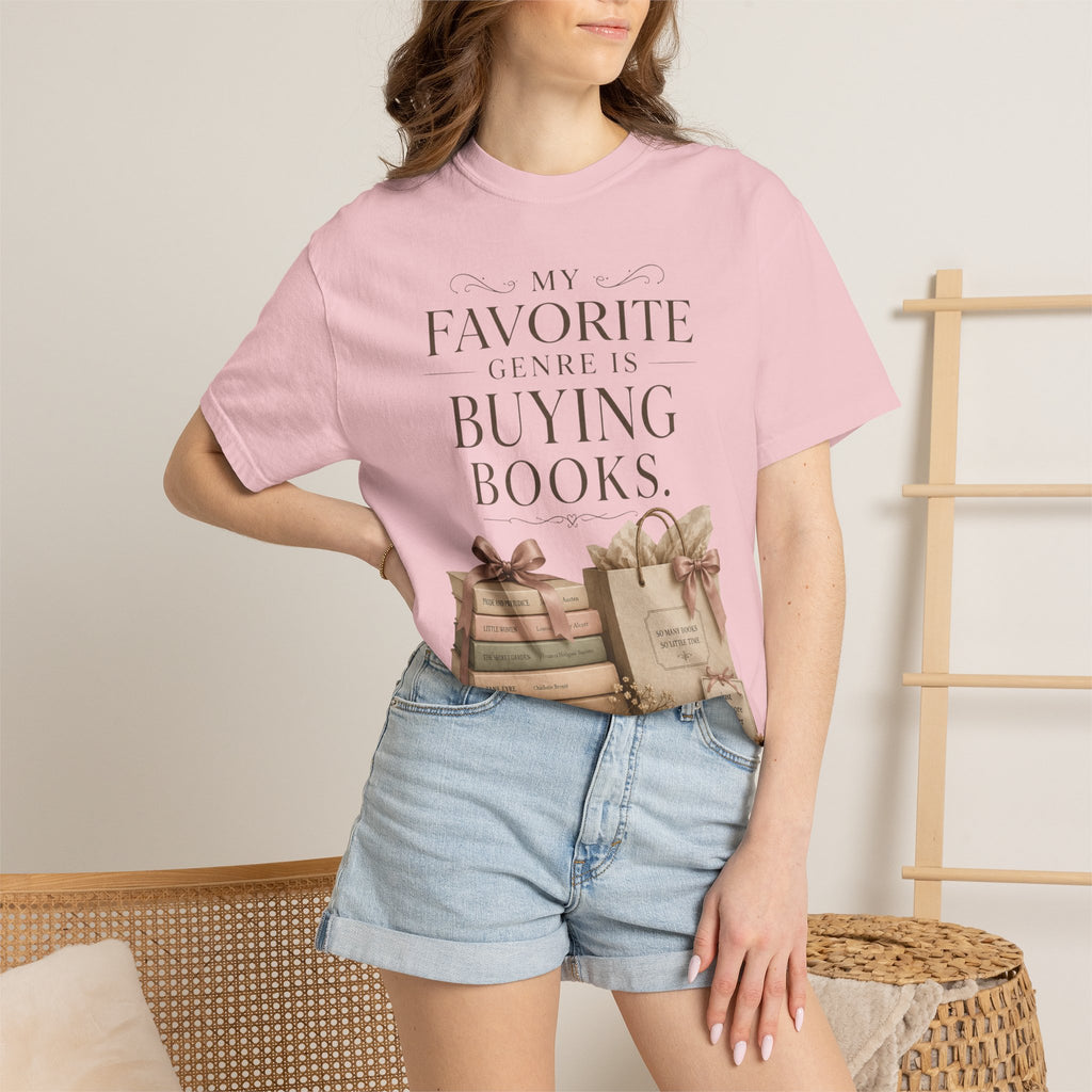 Book Lover T-Shirt — "My Favorite Genre Is Buying Books" Graphic Tee