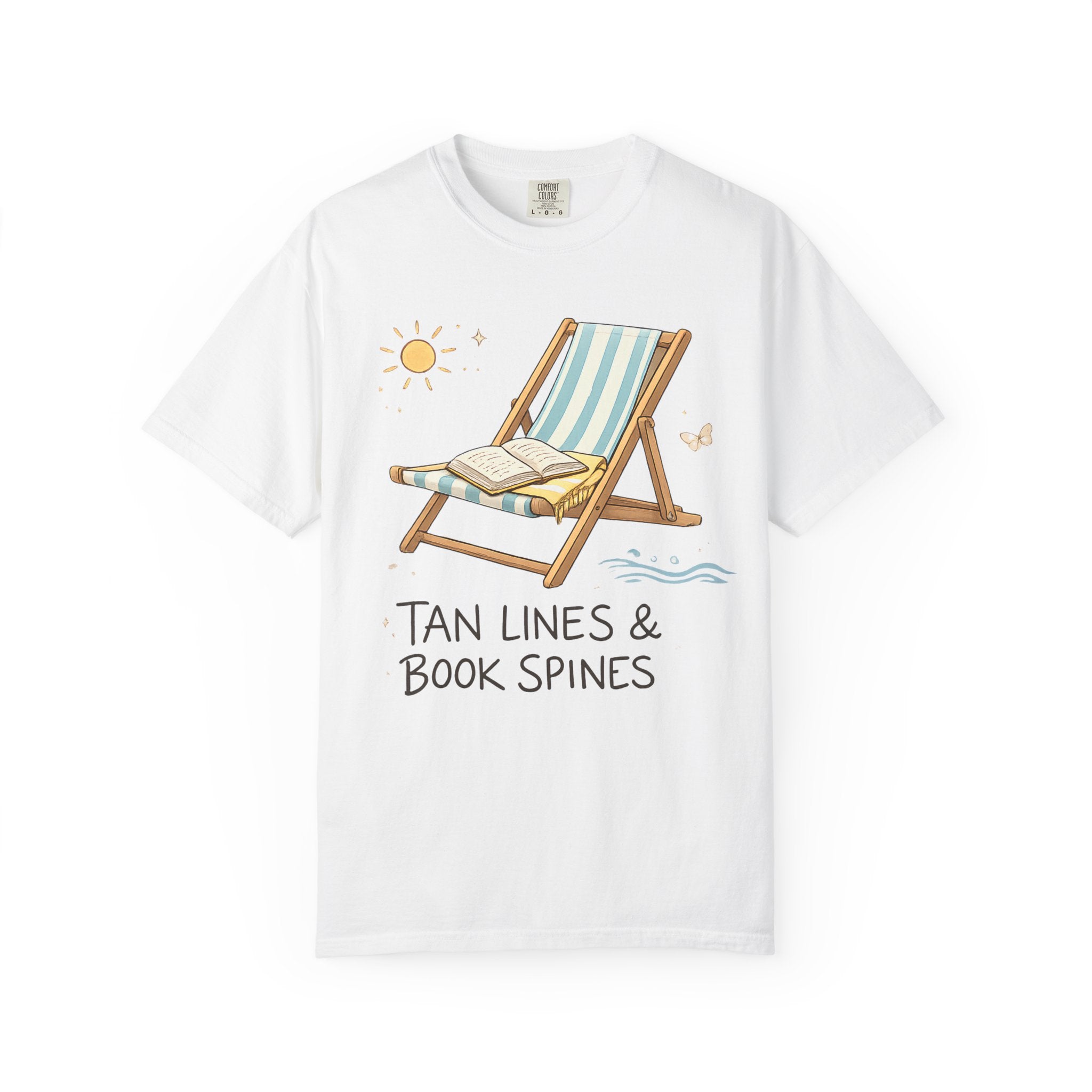 Beach Reading T-Shirt — "Tan Lines & Book Spines" Summer Reader Tee