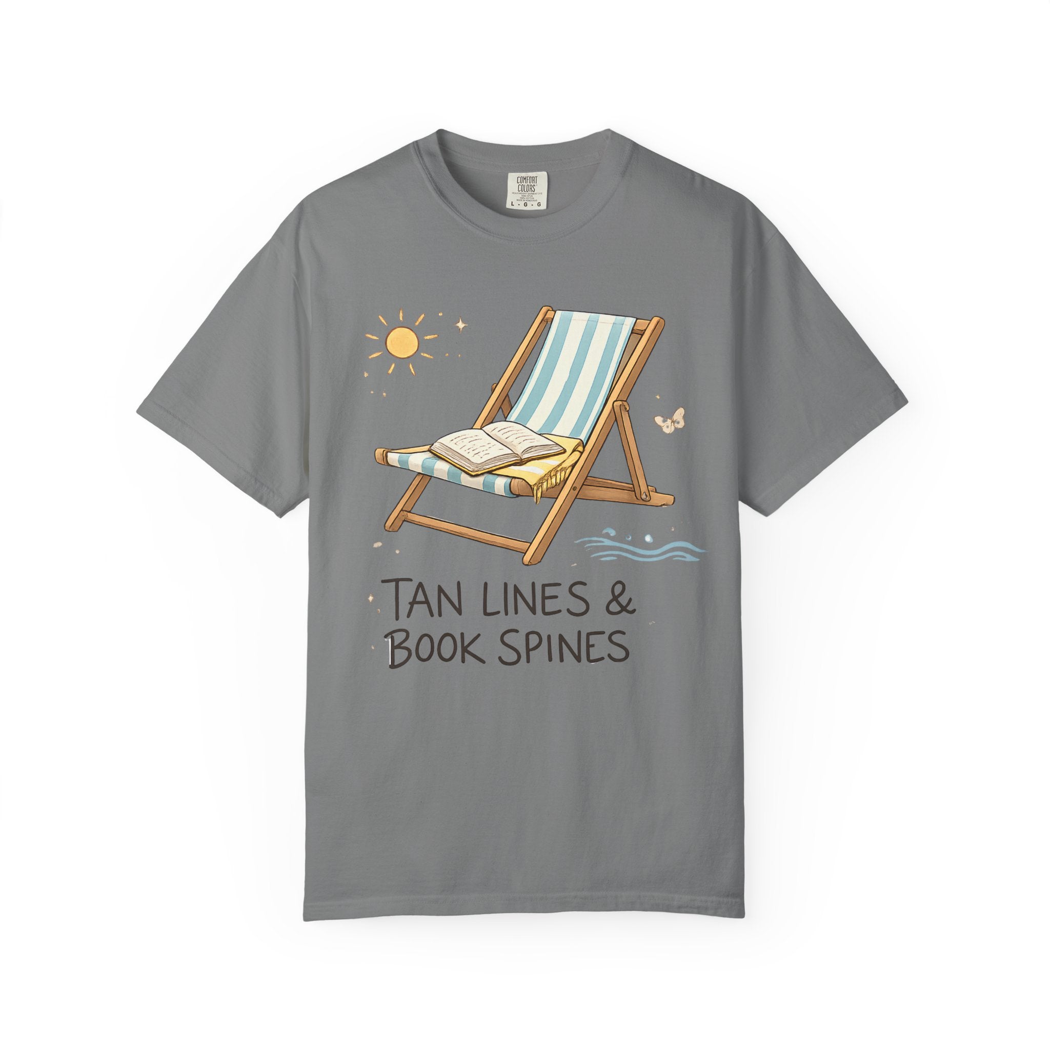 Beach Reading T-Shirt — "Tan Lines & Book Spines" Summer Reader Tee
