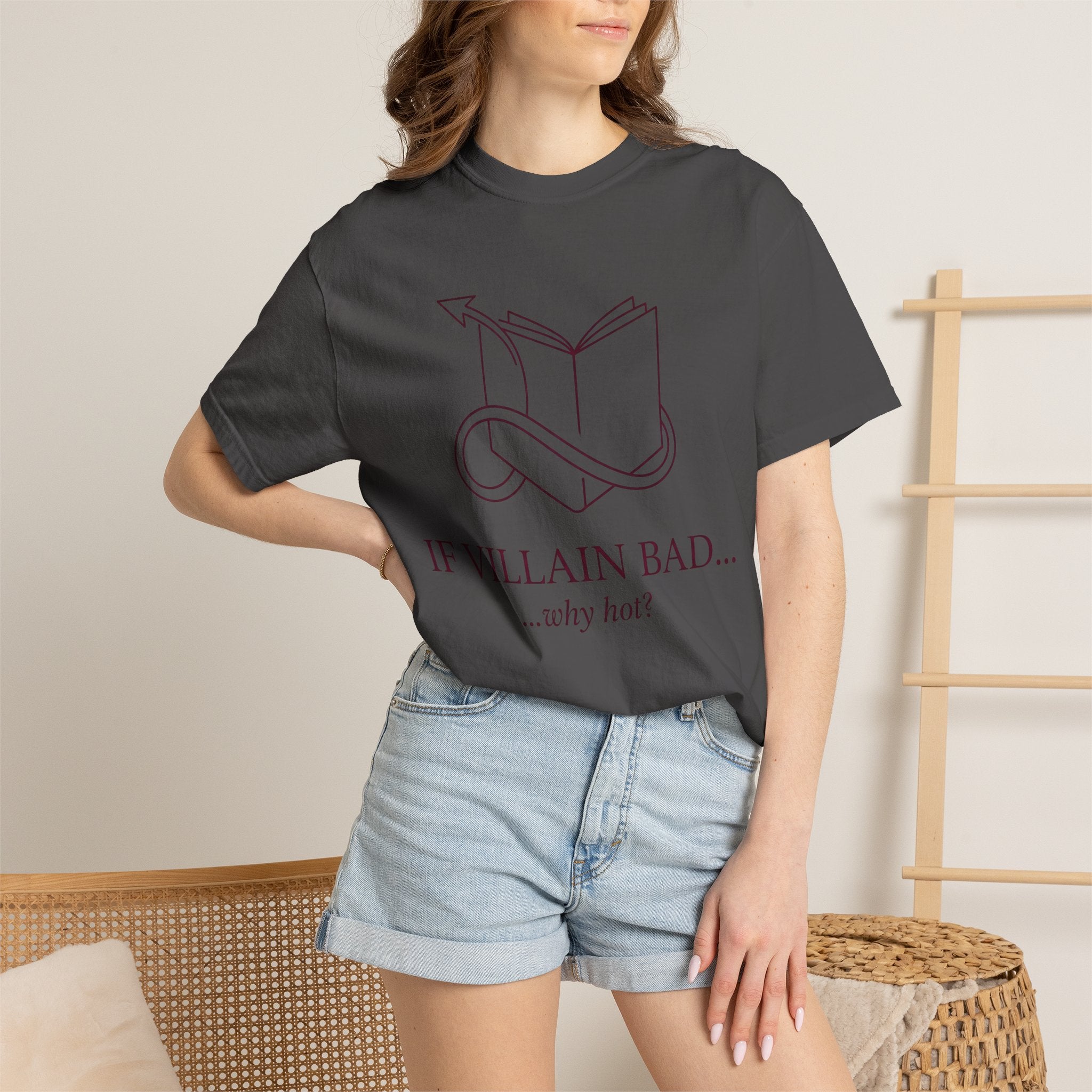 Villain-Aesthetic T-Shirt — "If Villain Bad... why not?" Literary Graphic Tee
