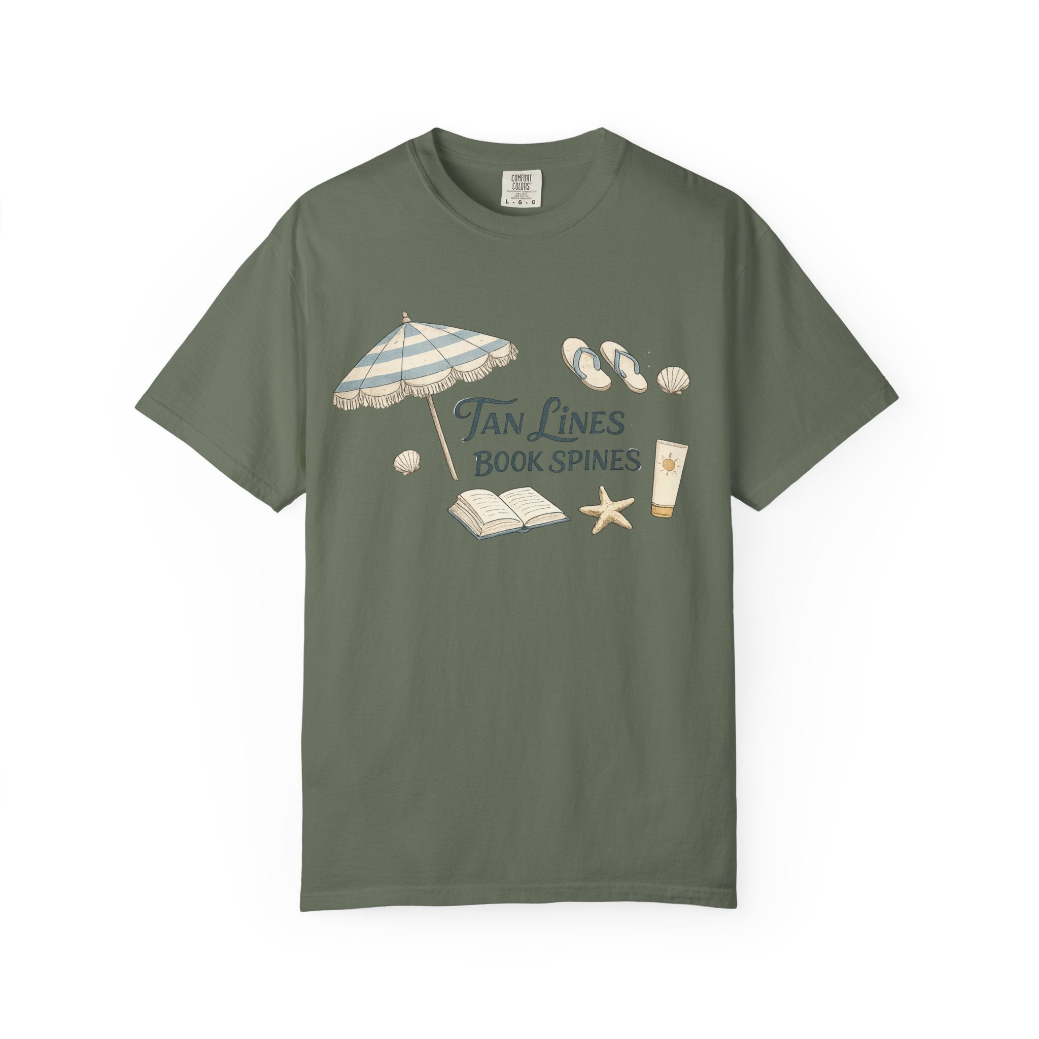 Beach Reading T-Shirt — "Tan Lines, Book Spines" Summer Graphic Tee